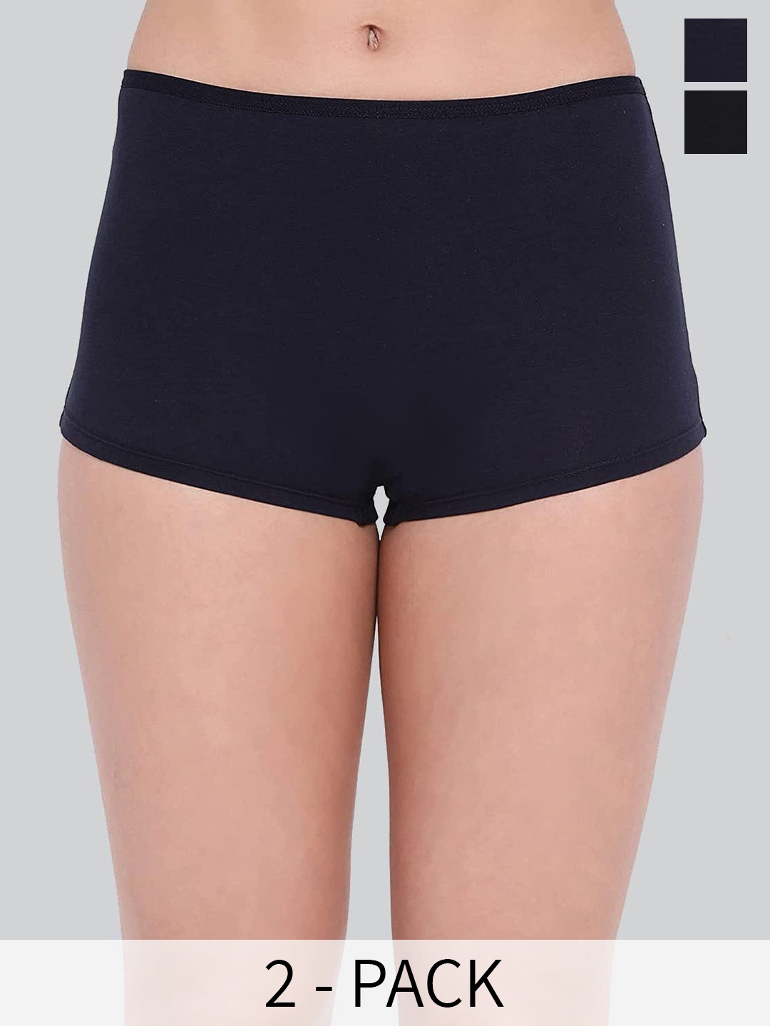 

LYRA Pack Of 2 Label Free Anti-Odour Boy Short Briefs, Black