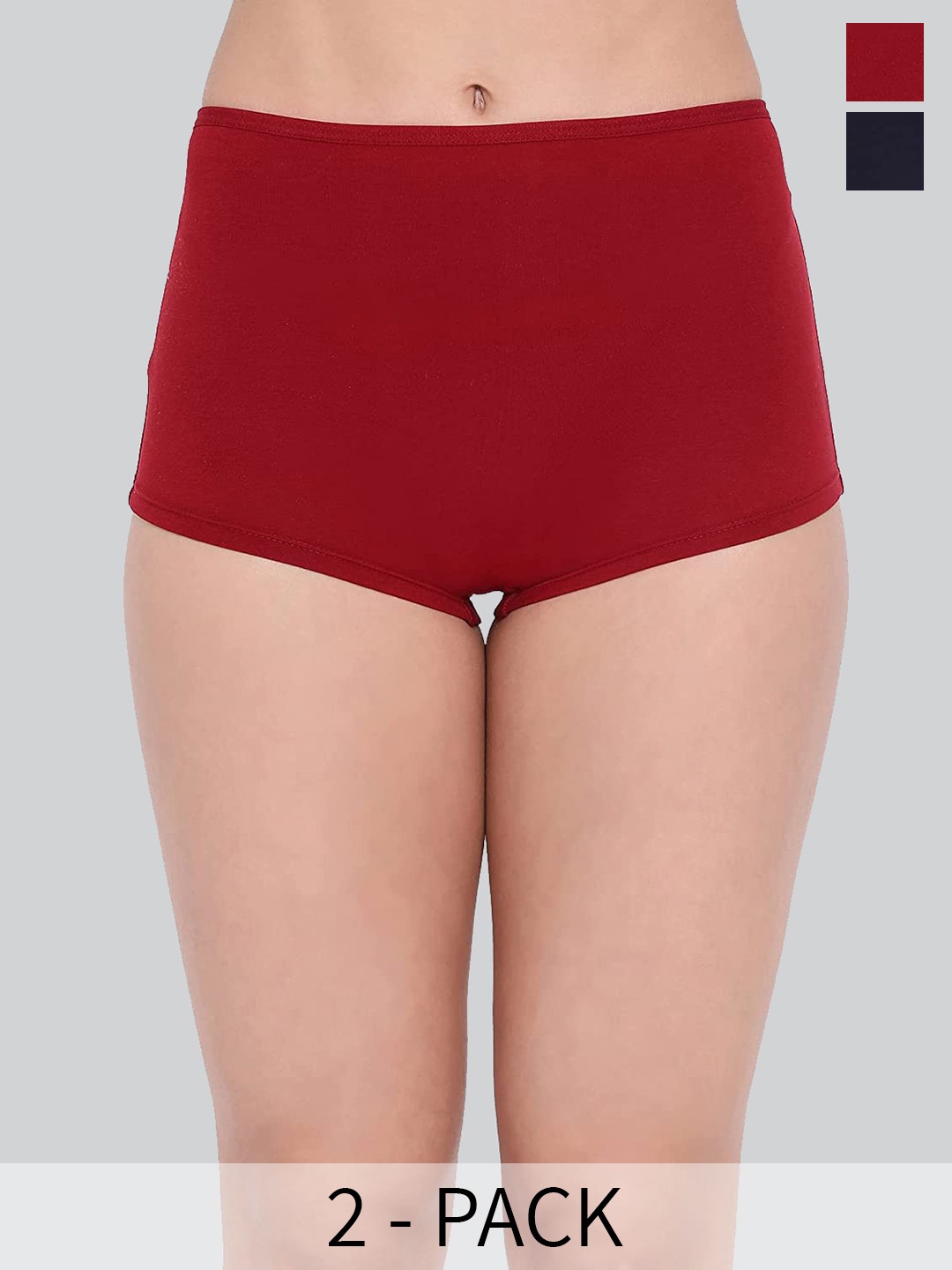 LYRA Pack Of 2 Label Free Anti-Odour Boy Short Briefs, Maroon
