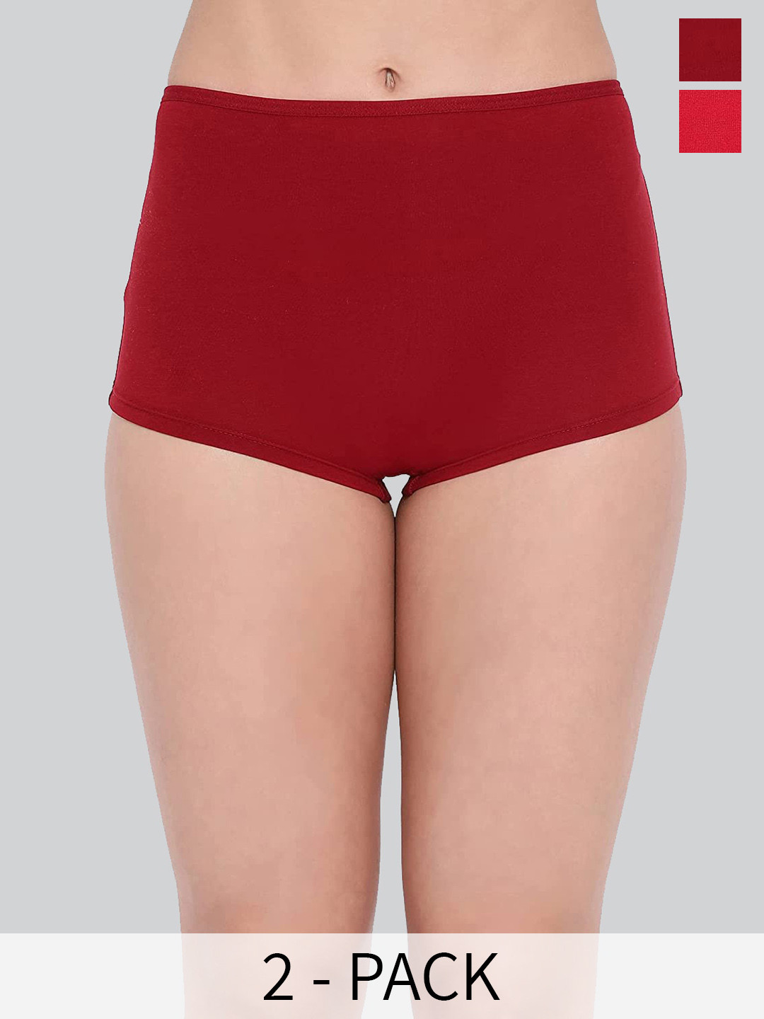 

LYRA Pack Of 2 Label Free Anti-Odour Boy Short Briefs, Red