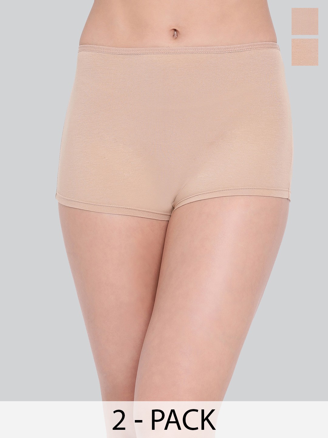 

LYRA Pack Of 2 Label Free Anti-Odour Boy Short Briefs, Beige