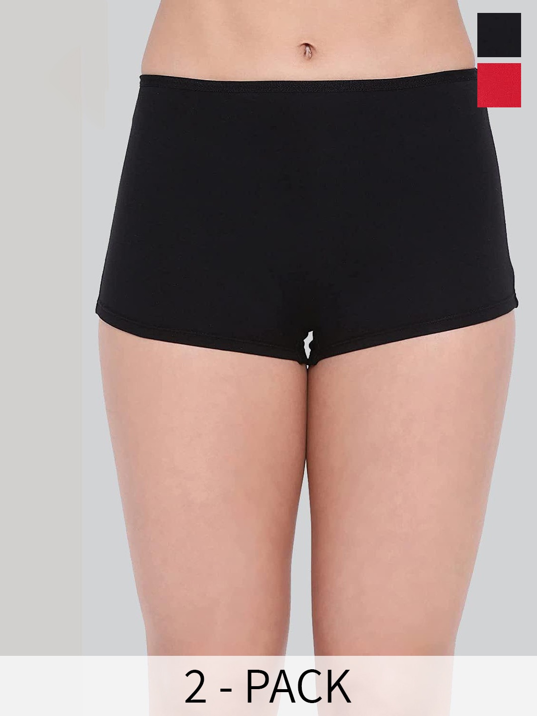 

LYRA Pack Of 2 Label Free Anti-Odour Boy Short Briefs, Black