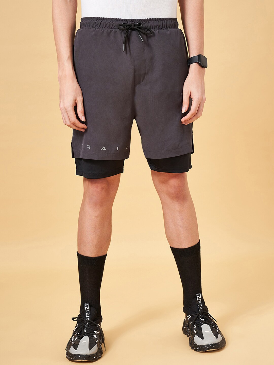 

Ajile by Pantaloons Men Mid-Rise Lounge Shorts, Grey