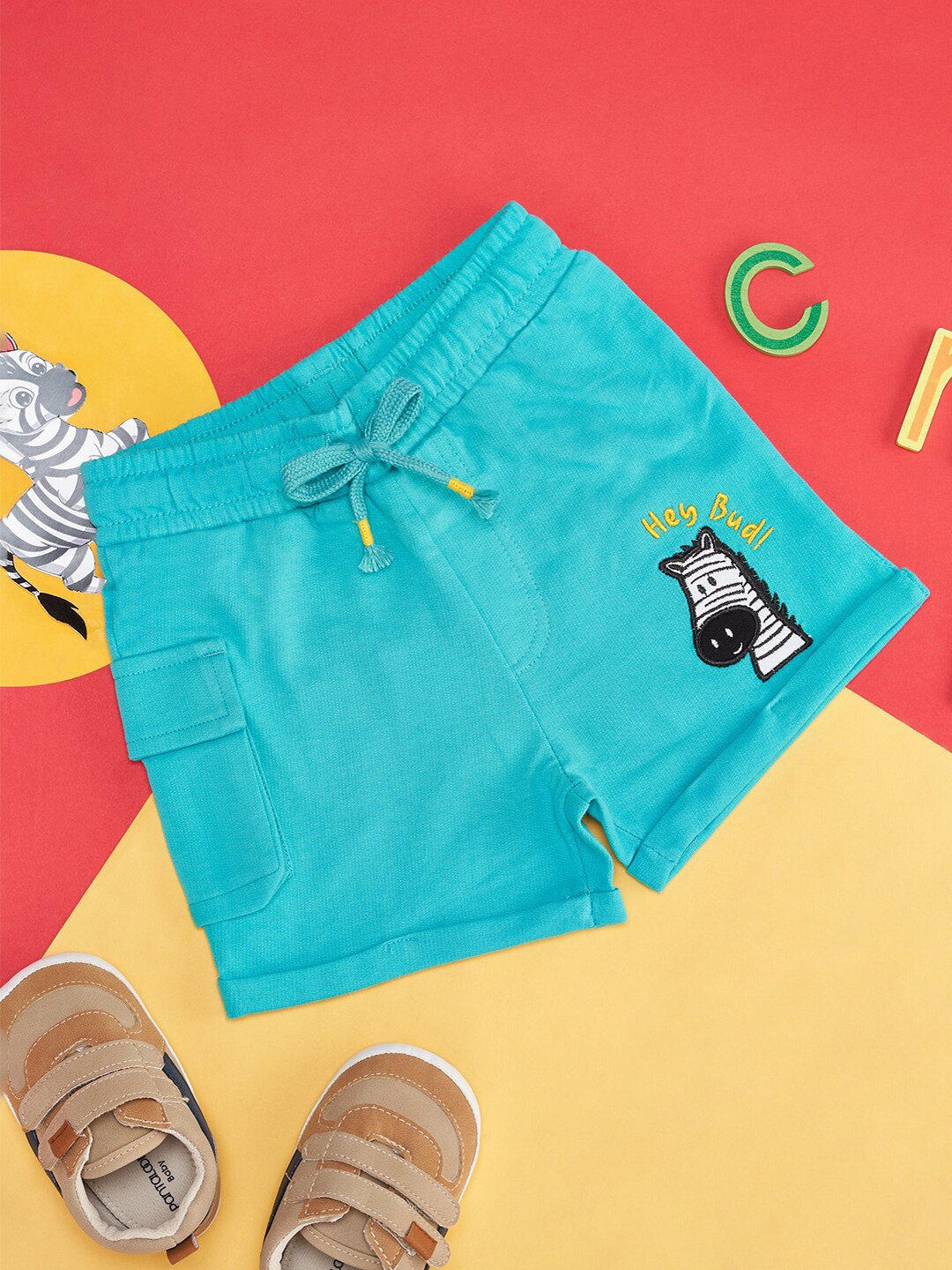 

Pantaloons Baby Boys Pure Cotton Lounge Shorts, Green