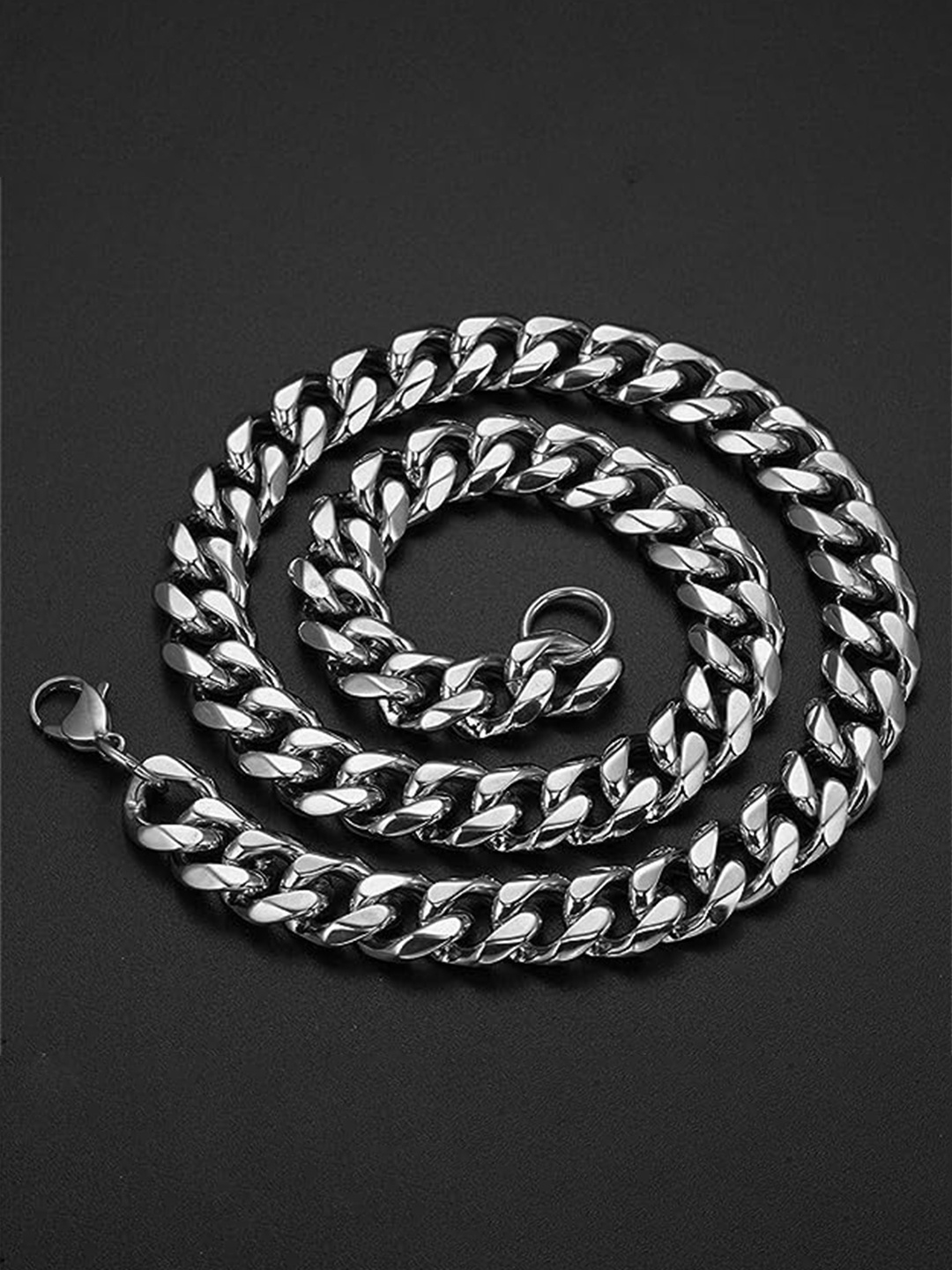 

KARISHMA KREATIONS Unisex Set Of 2 Silver-Plated Stainless Steel Chain