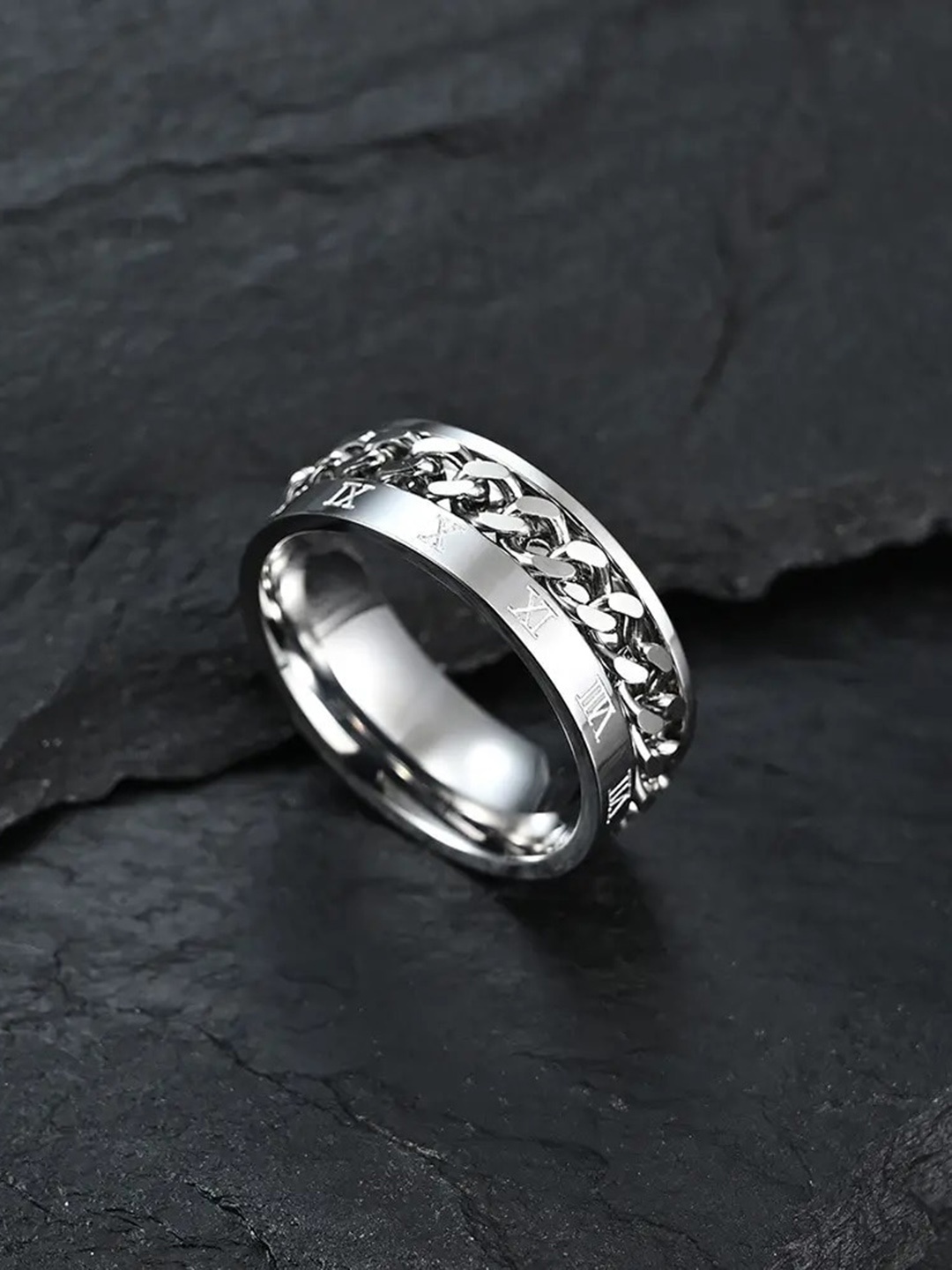 

MEENAZ Men Silver-Plated Stainless Steel Finger Ring