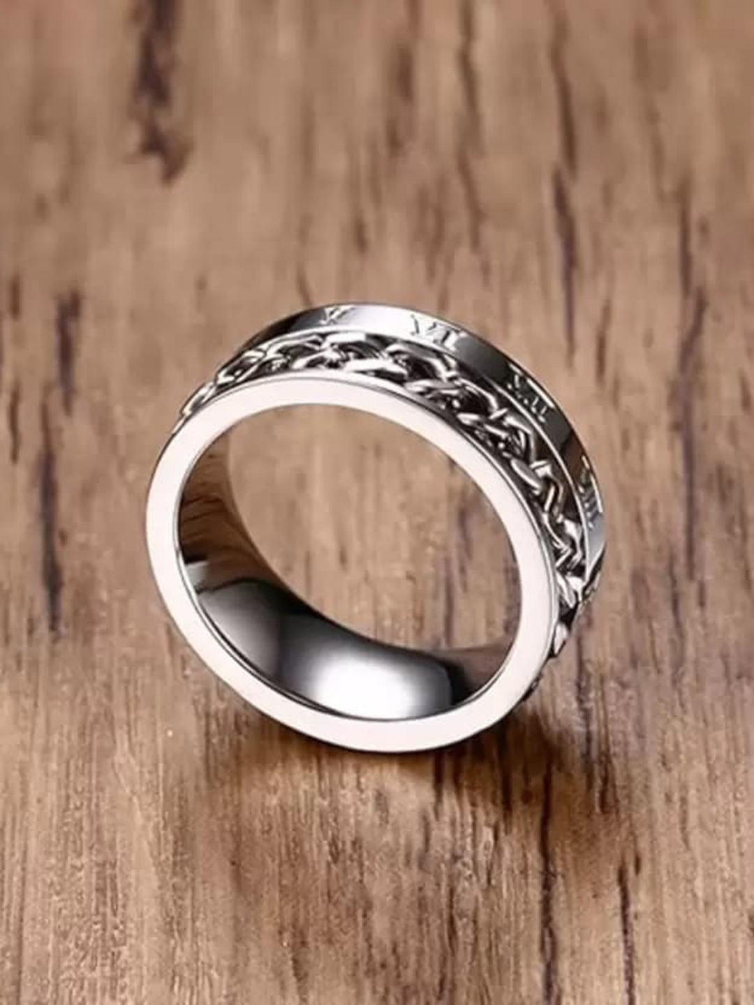 

MEENAZ Men Silver-Plated Stainless Steel Finger Ring