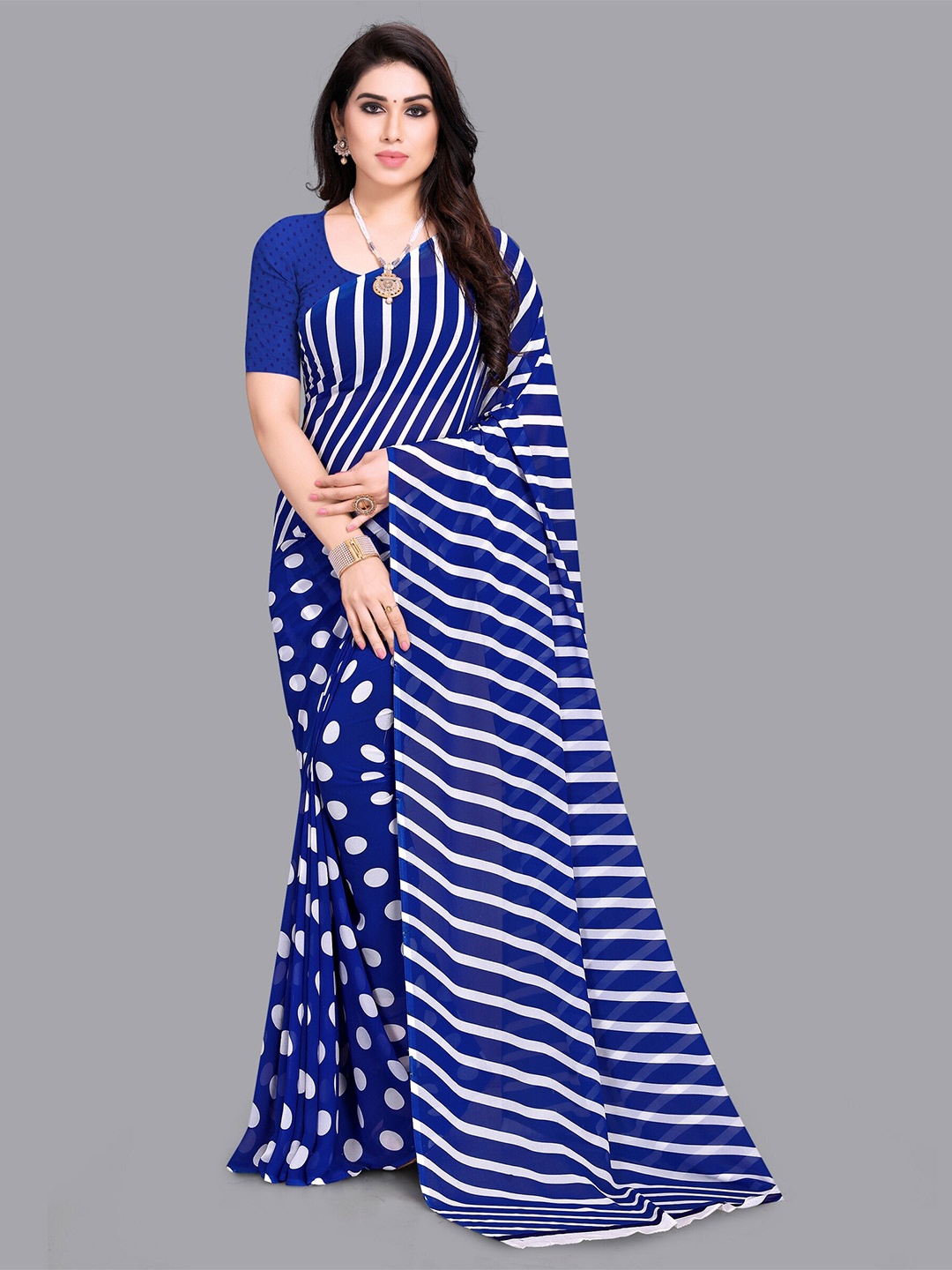 

Moda Rapido Geometric Printed Saree, Blue