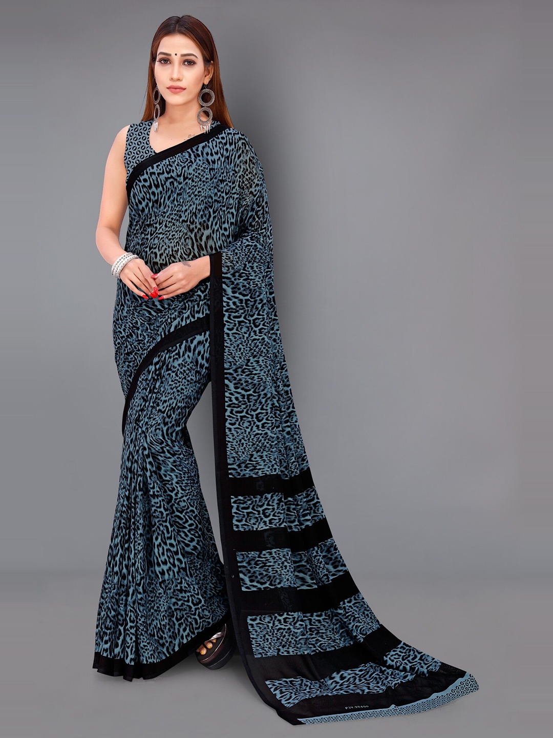 

Moda Rapido Floral Printed Saree, Grey