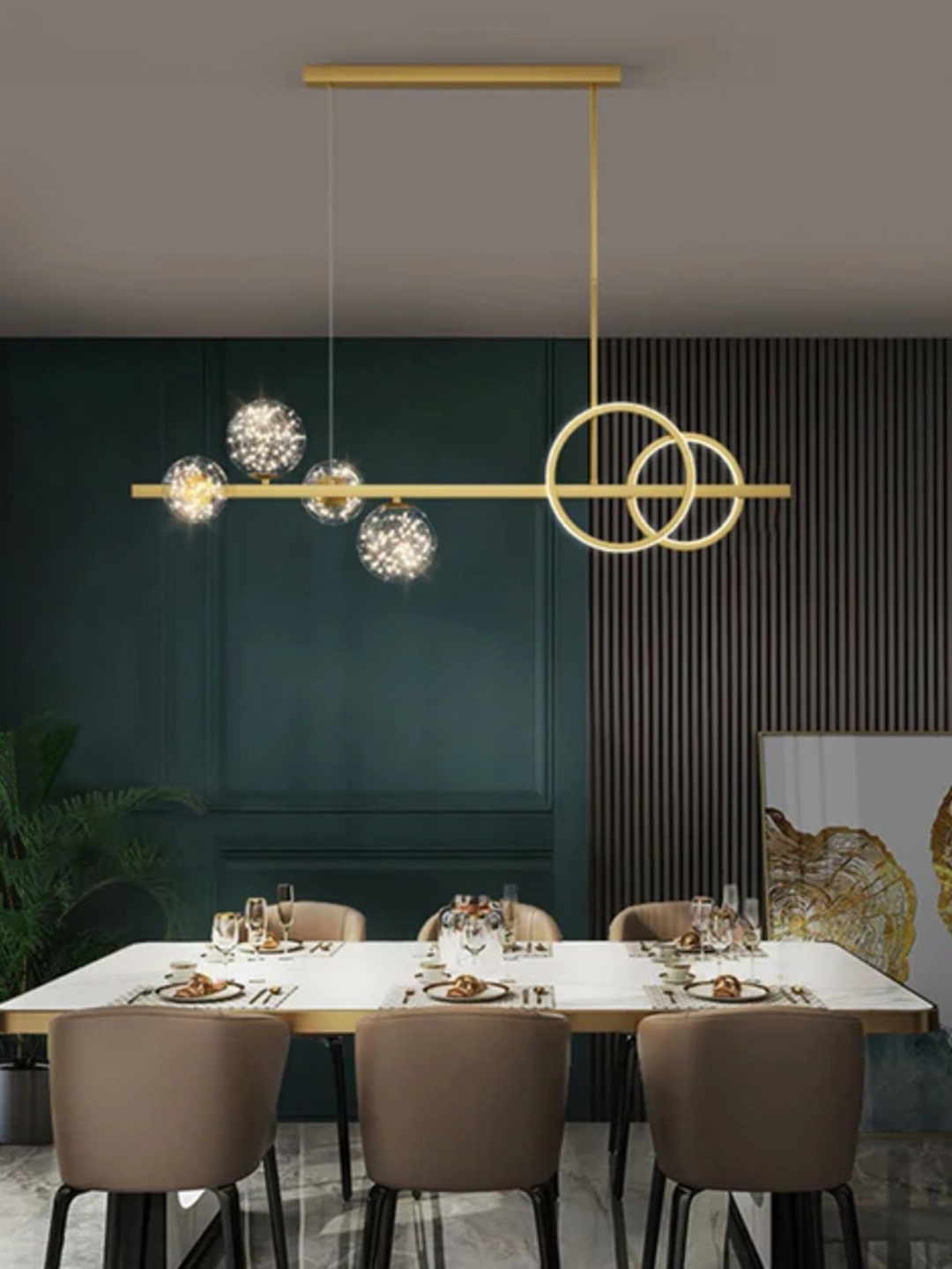 

THEDECORKART Gold-Toned Resin Ceiling Lamp