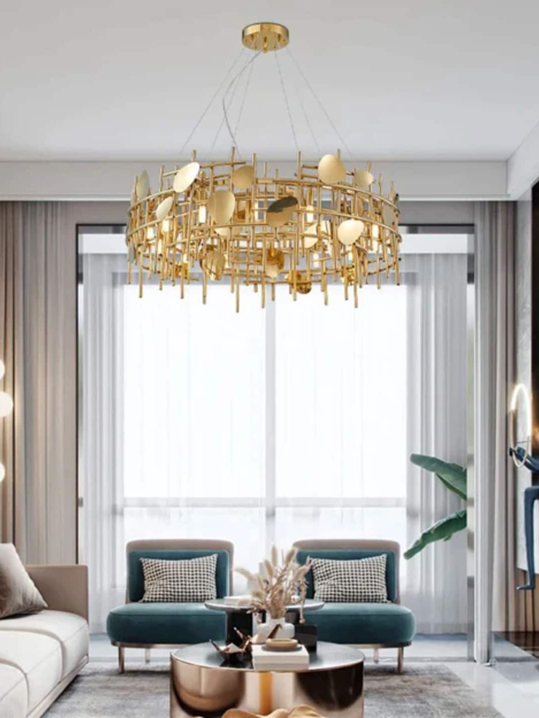 

THEDECORKART Gold-Toned Resin Ceiling Lamp