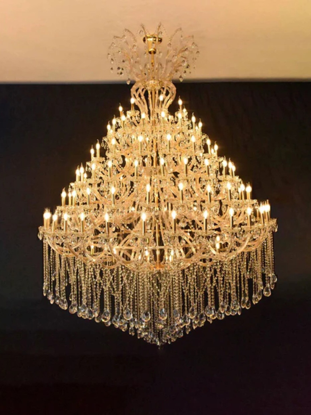 

THEDECORKART Gold-Toned Glass Resin Ceiling Lamp