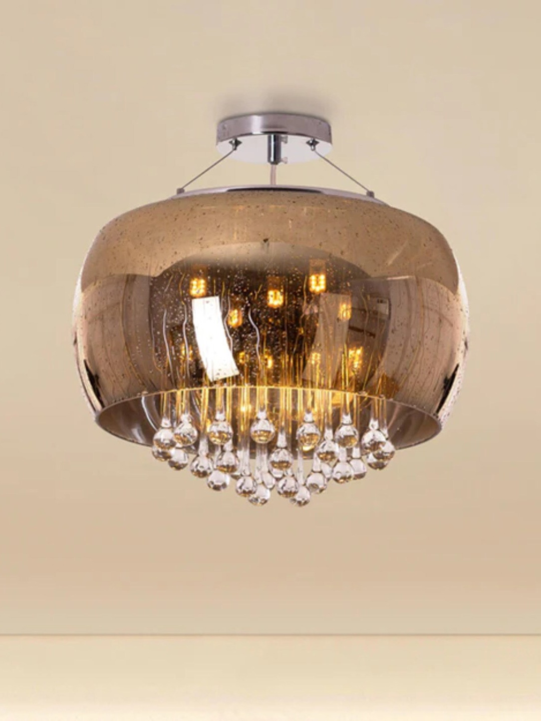 

THEDECORKART Copper-Toned Glass Resin Ceiling Lamp