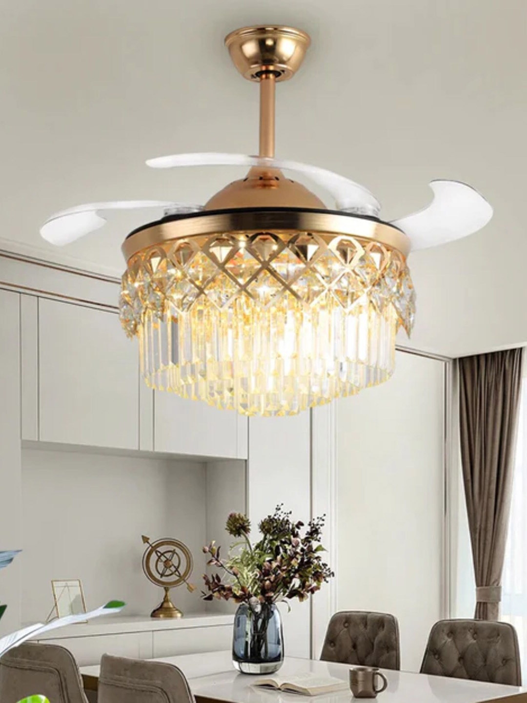 

THEDECORKART Gold-Toned Resin Ceiling Lamp