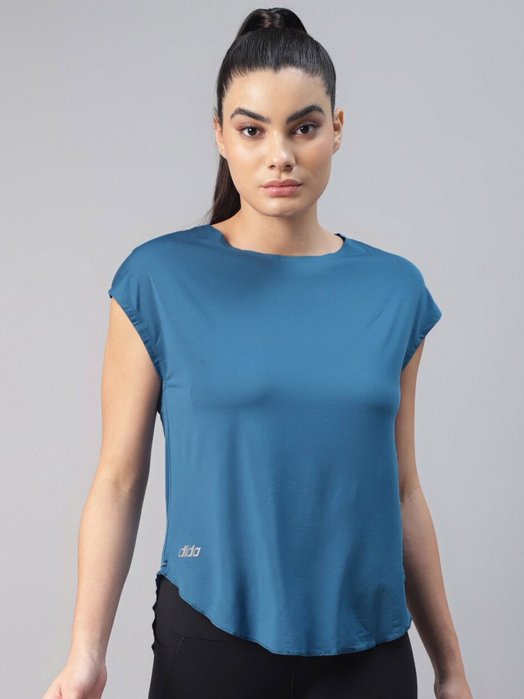 

DIDA Round Neck Extended Sleeves T-shirt, Blue