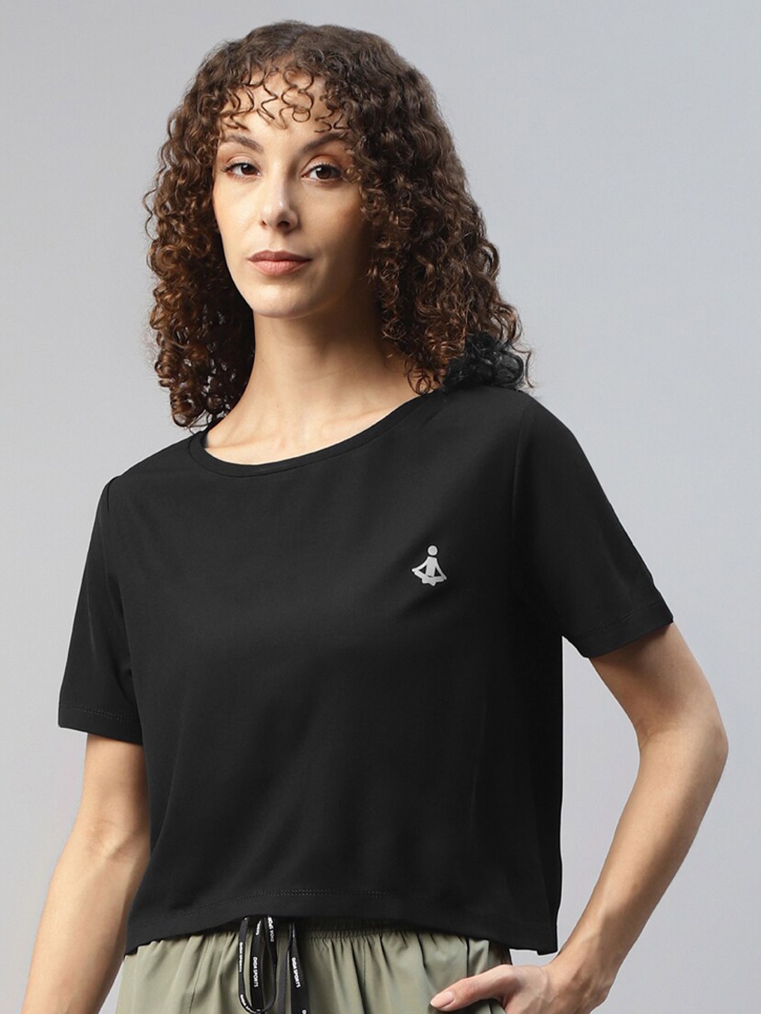 

DIDA Round Neck Crop T-shirt, Black