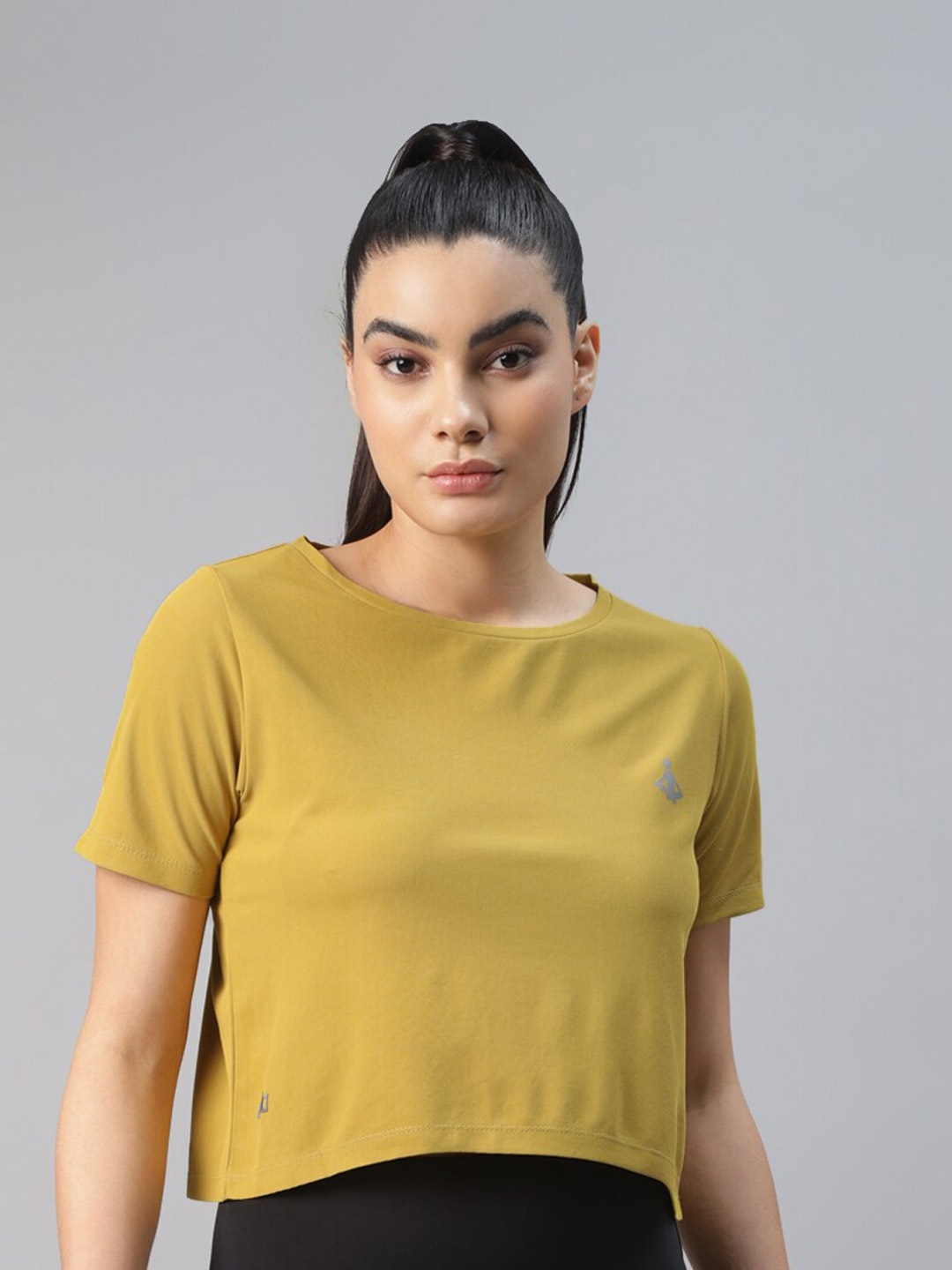 

DIDA Round Neck Crop T-shirt, Yellow