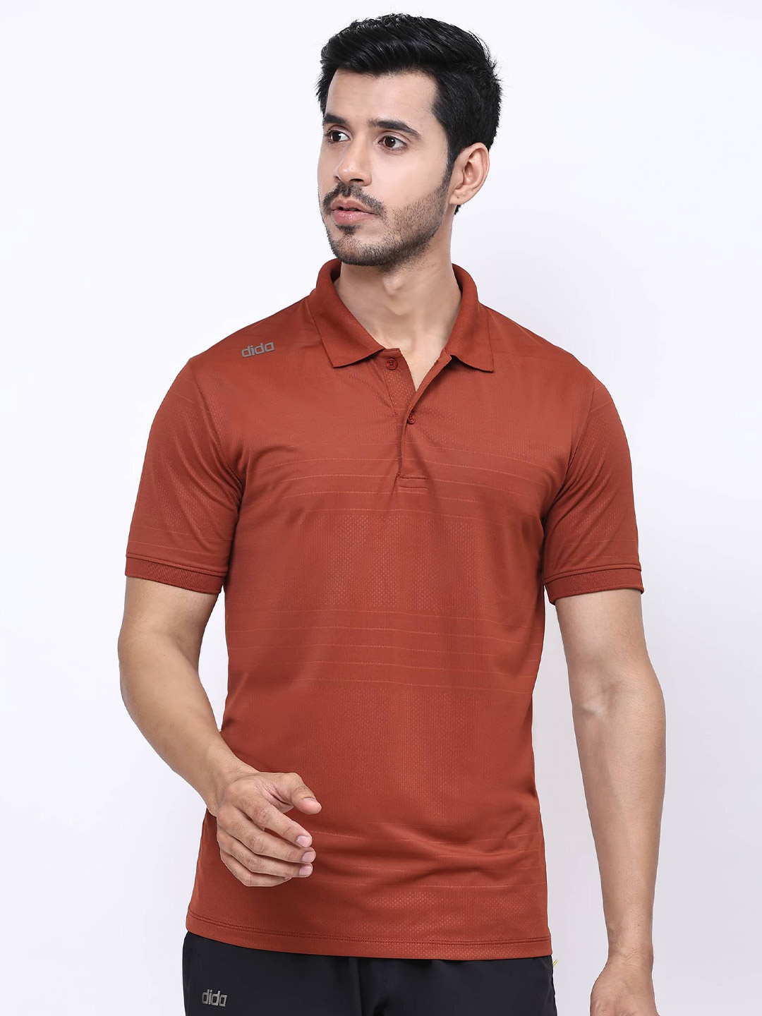

DIDA Polo Collar Short Sleeves T-shirt, Rust