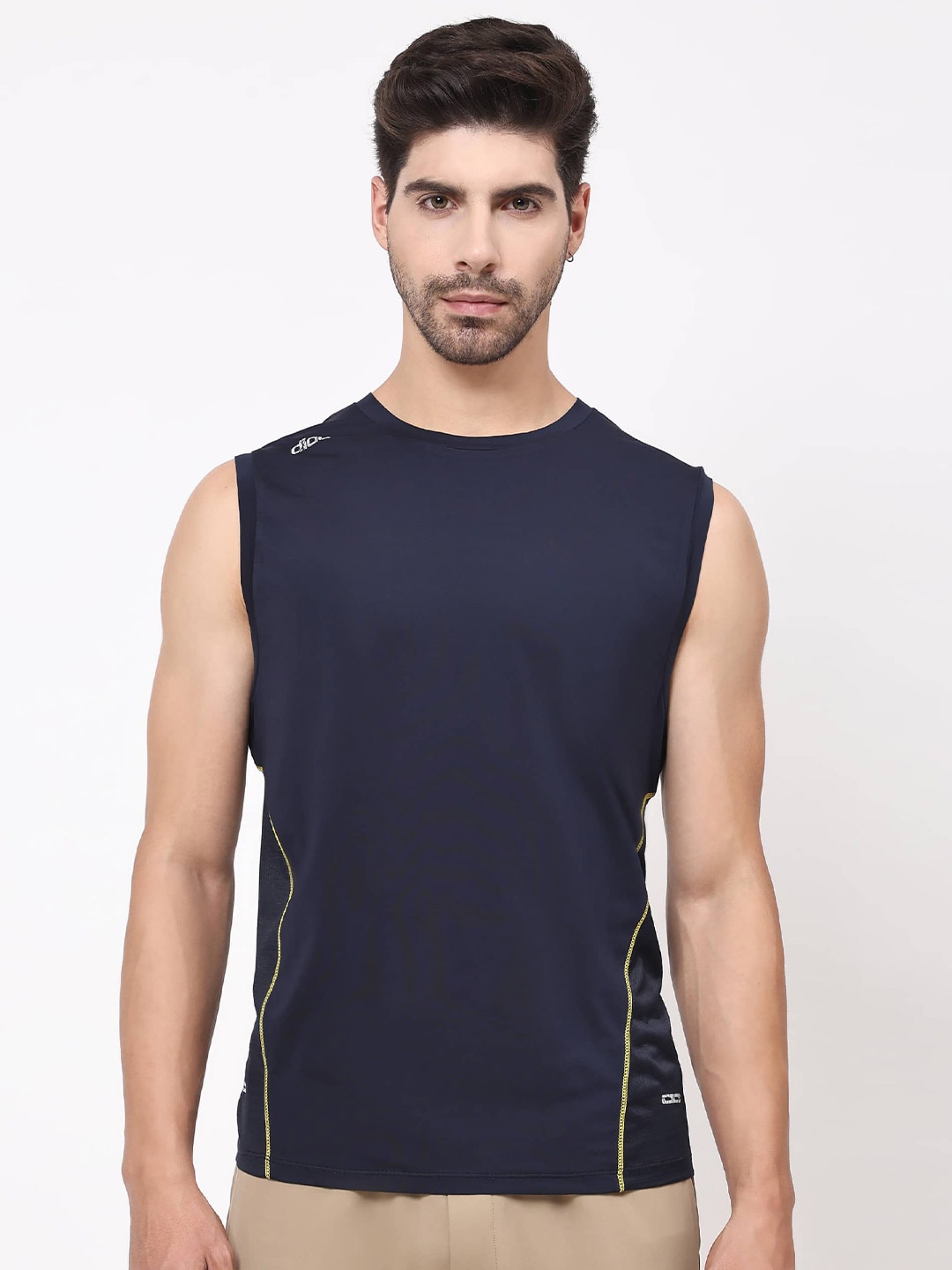 

DIDA Round Neck Sleeveless T-shirt, Navy blue