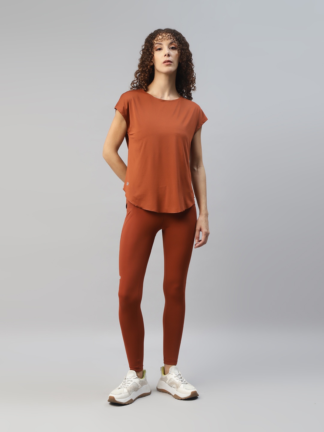 

DIDA Dry Fit High Waist Comfort Fit Sports Tights, Rust