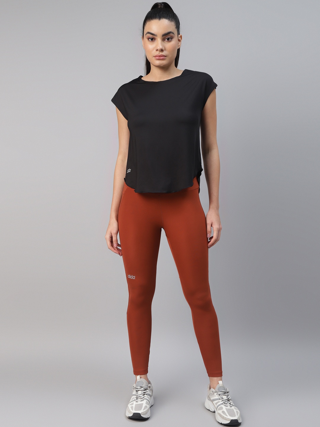 

DIDA Dry Fit High Waist Comfort Fit Sports Tights, Rust