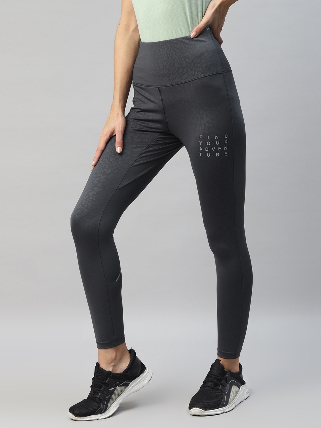

DIDA Dry Fit High Waist Comfort Fit Sports Tights, Charcoal