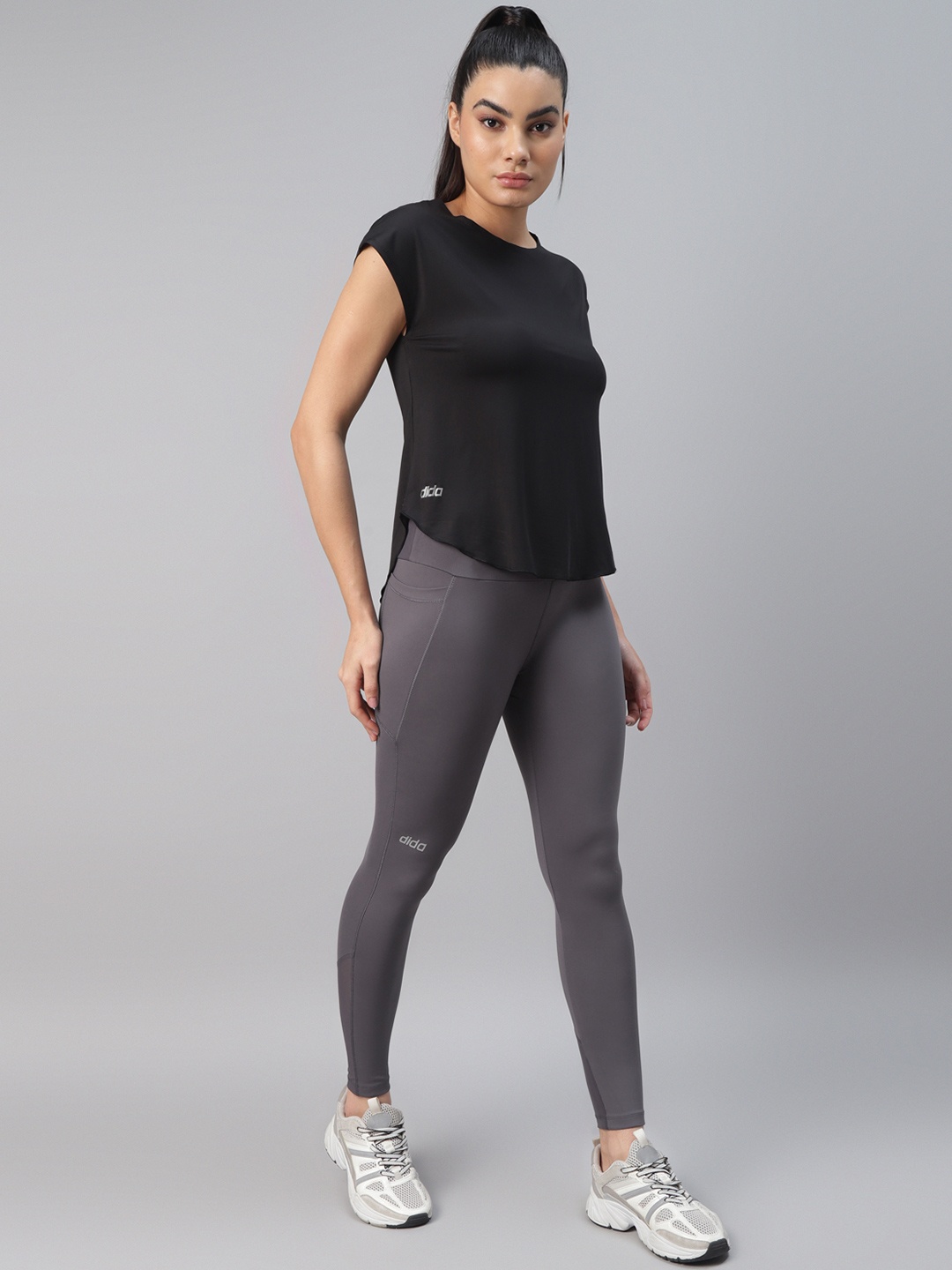 

DIDA Dry Fit High Waist Comfort Fit Sports Tights, Grey