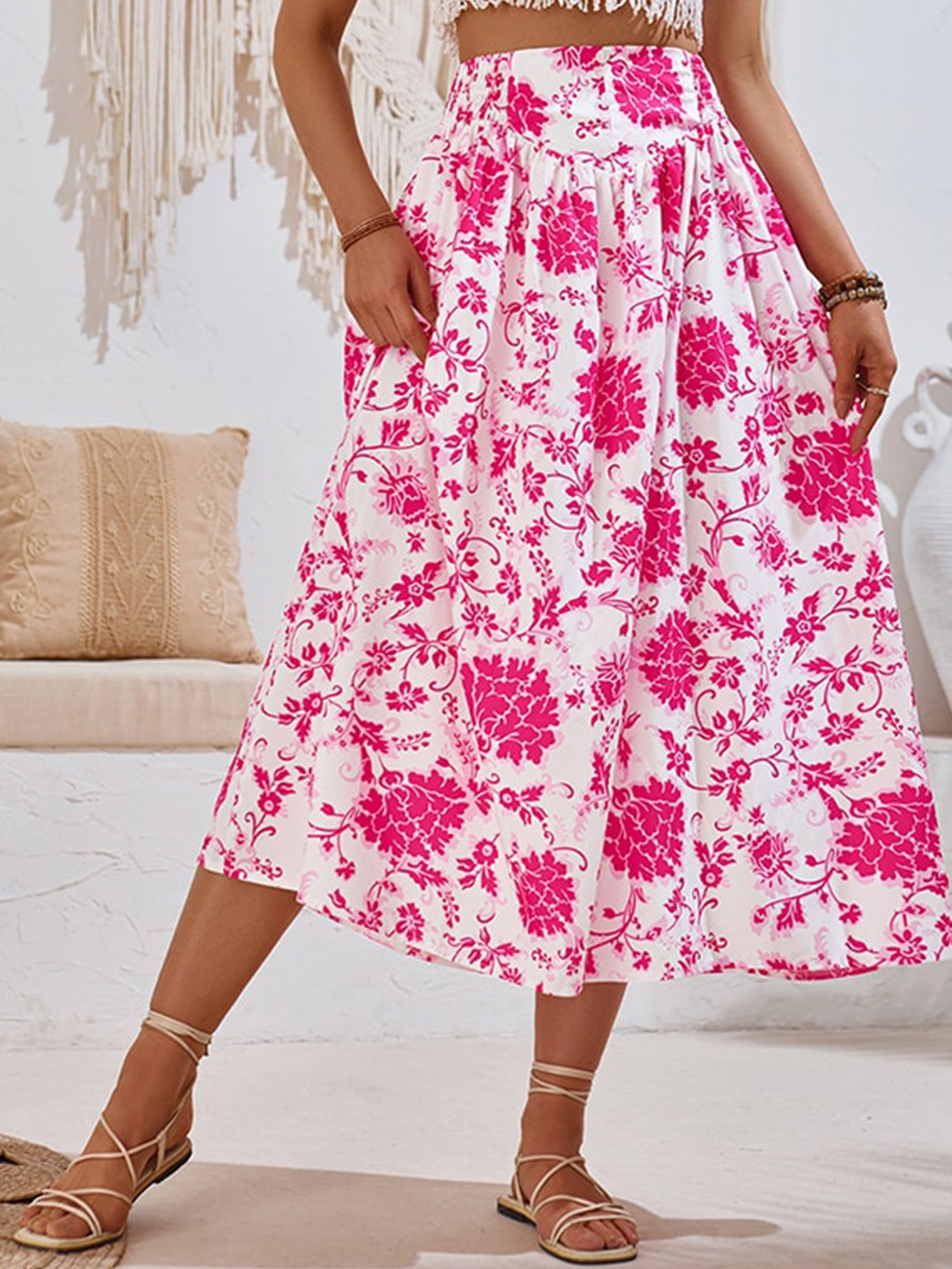 

StyleCast Printed Straight Midi Skirt, Pink