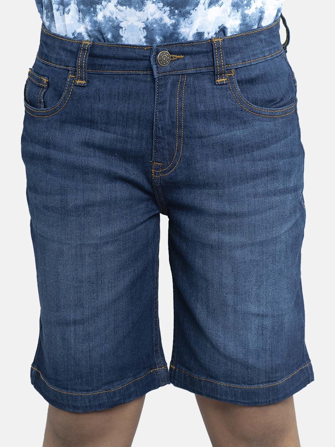 

KiddoPanti Boys Washed Denim Shorts, Blue