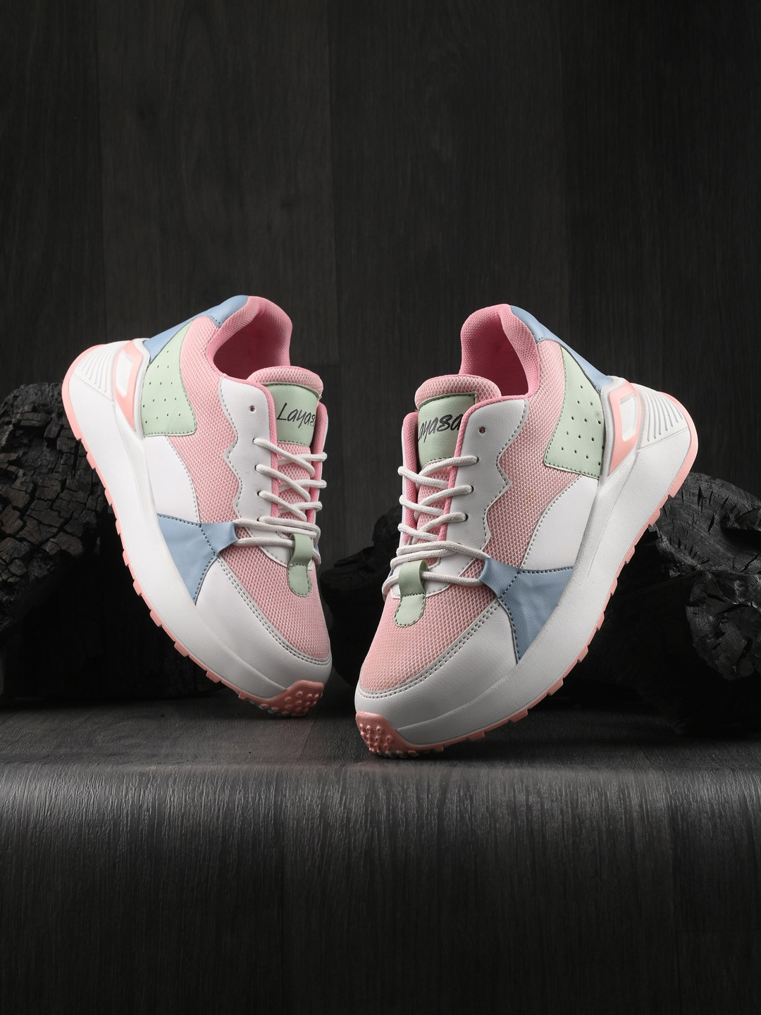 

Layasa Women Colourblocked Lightweight Sneakers, Pink
