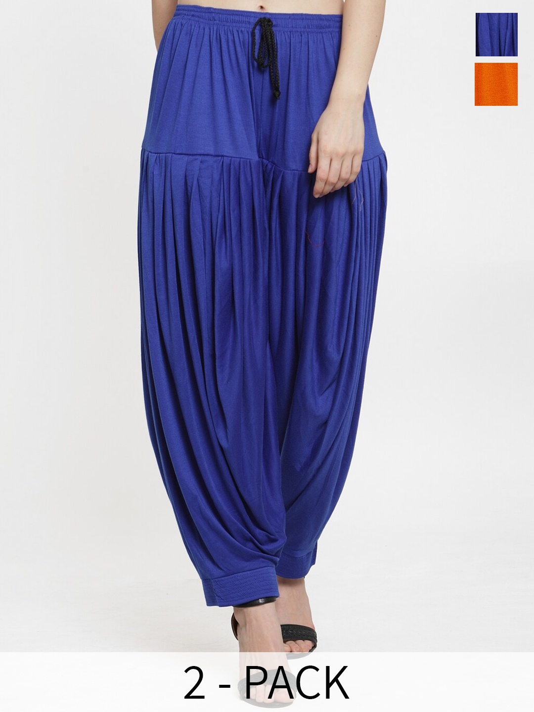 

Jinfo Women Pack Of 2 Loose Fit Patiala, Blue