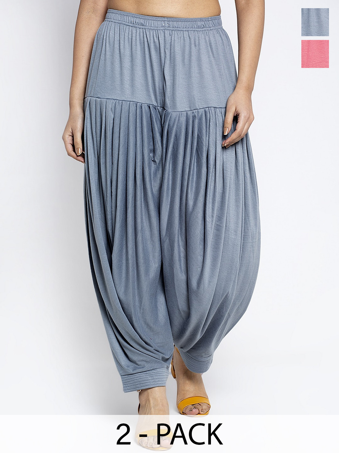 

Jinfo Women Pack Of 2 Loose Fit Patiala, Grey