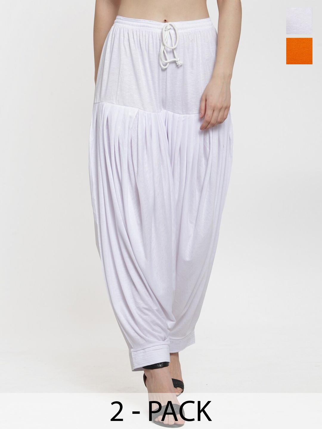 

Jinfo Women Pack Of 2 Loose Fit Patiala, White