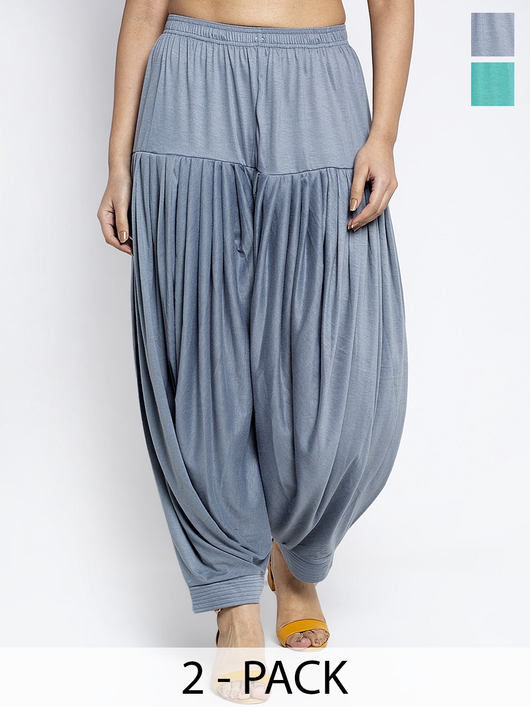 

Jinfo Women Pack Of 2 Loose Fit Patiala, Grey