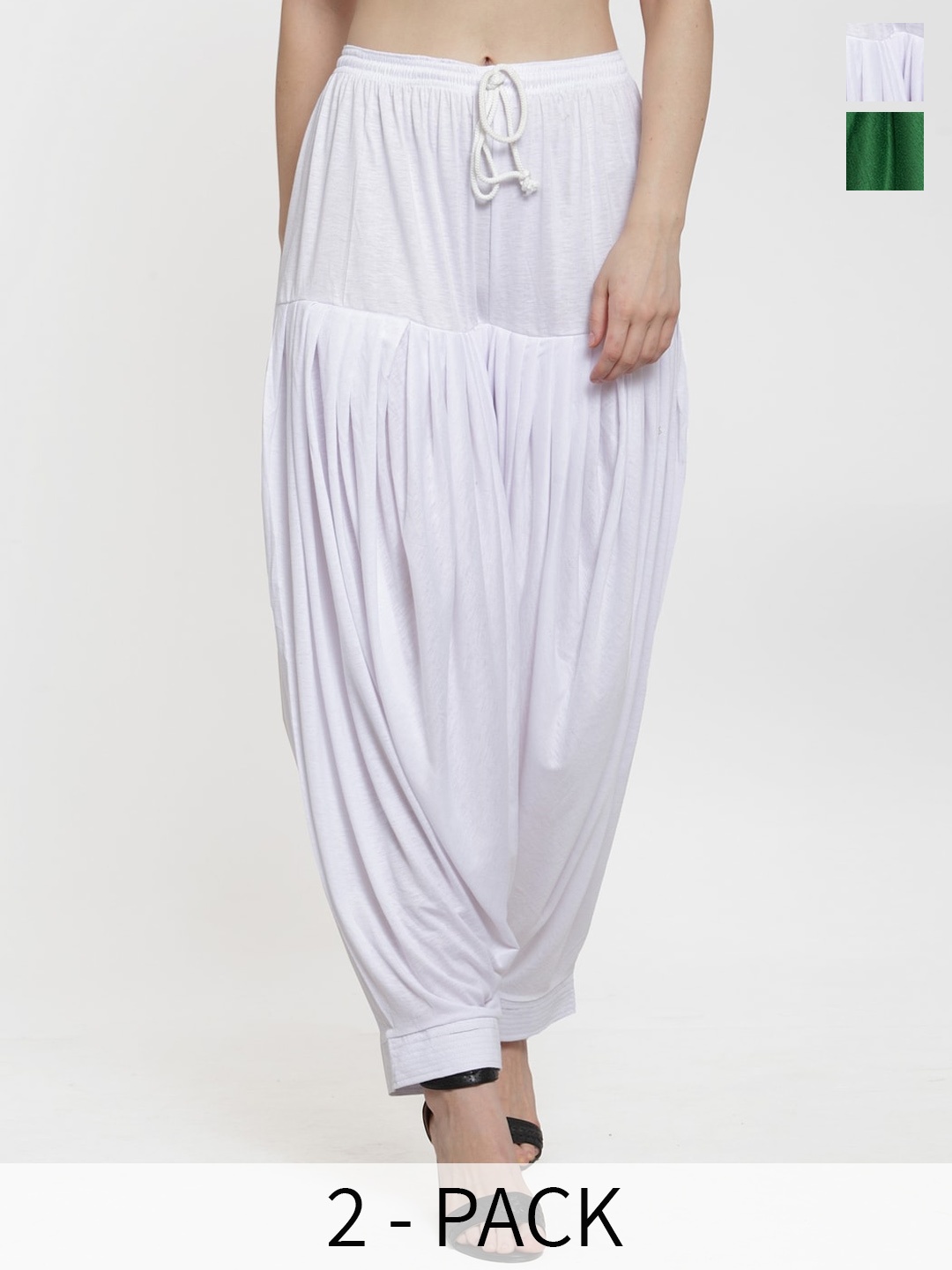 

Jinfo Women Pack Of 2 Loose Fit Patiala, White