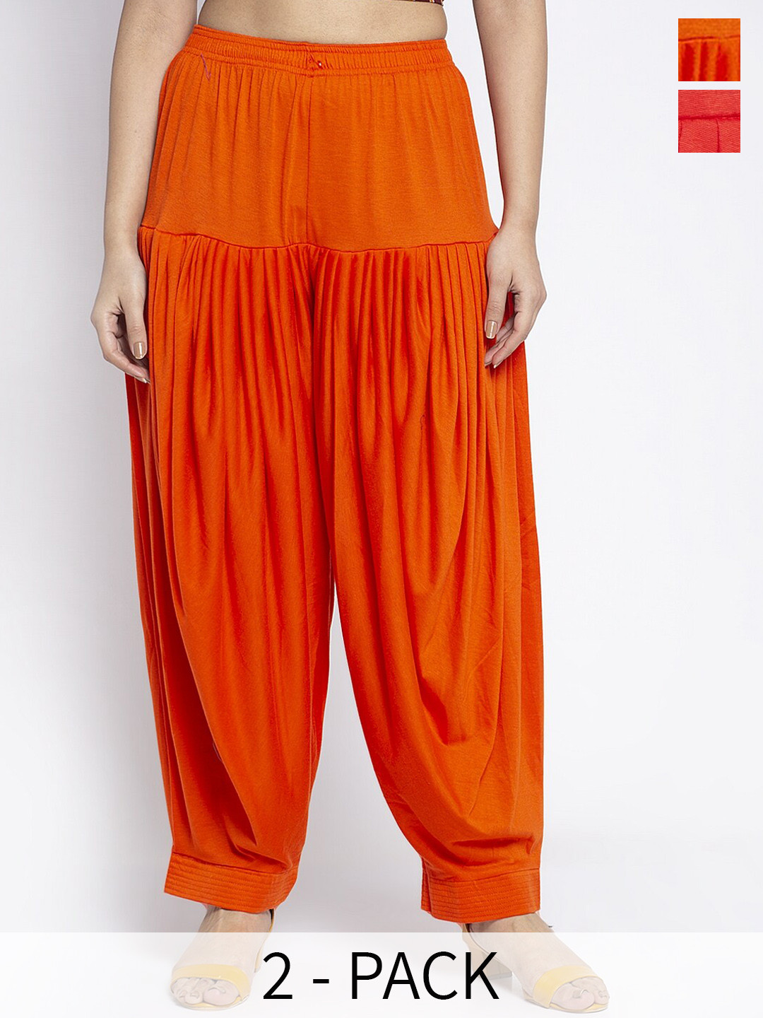 

Jinfo Women Pack Of 2 Loose Fit Patiala, Red