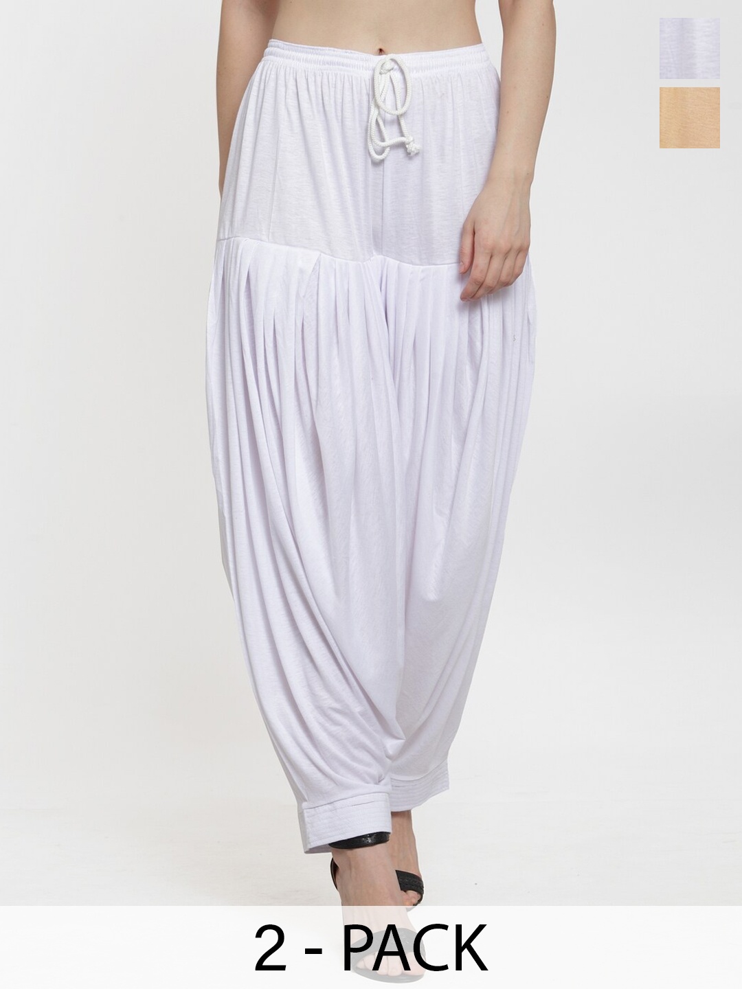 

Jinfo Women Pack Of 2 Loose Fit Patiala, White