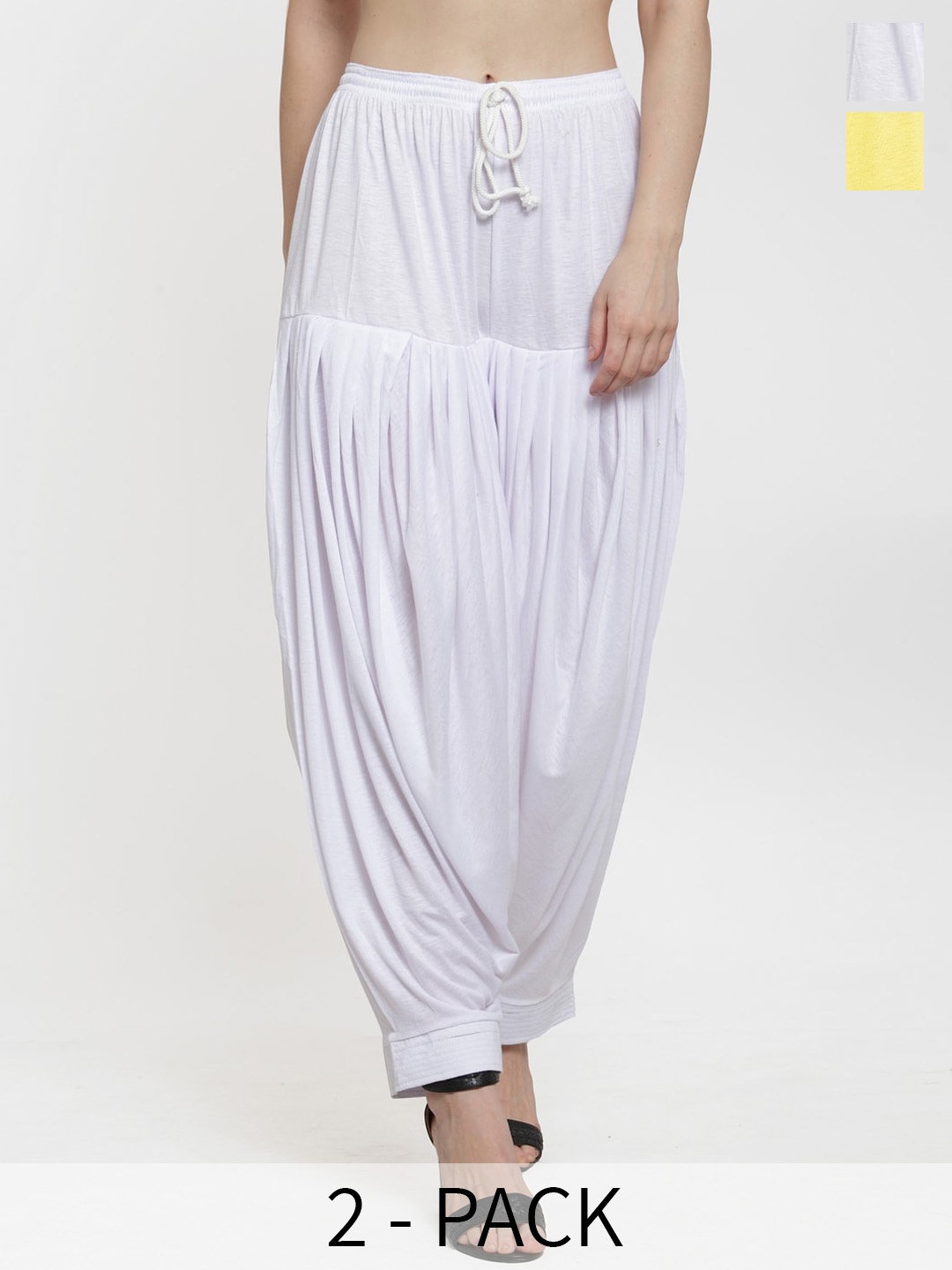 

Jinfo Women Pack Of 2 Loose Fit Patiala, White