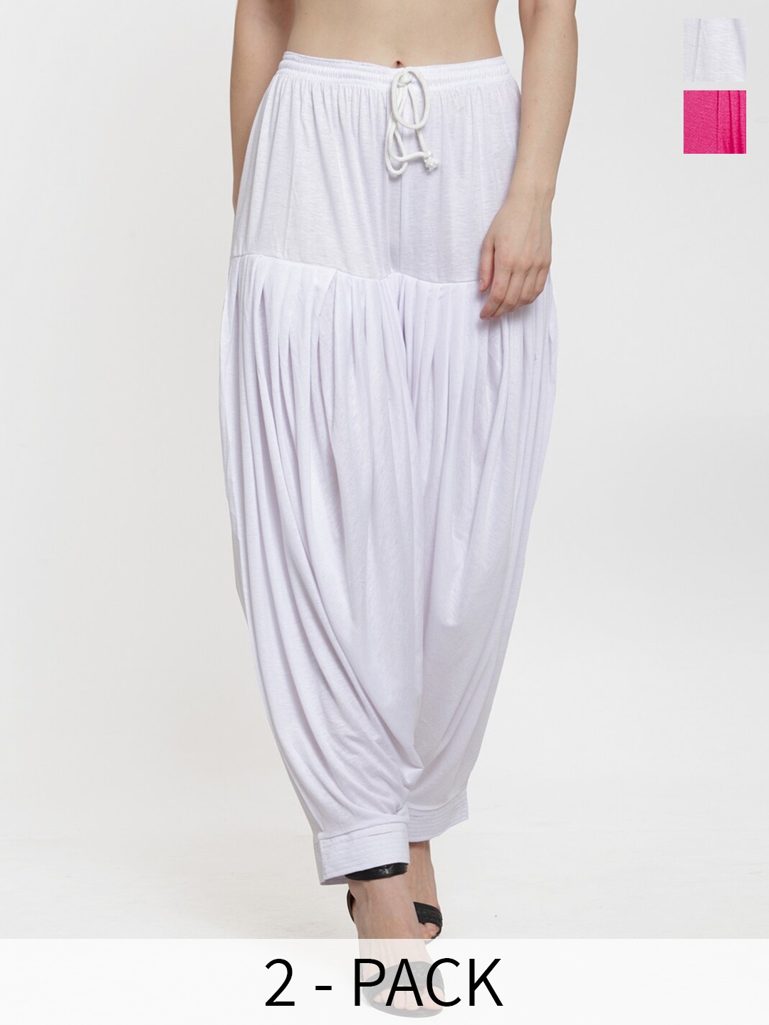 

Jinfo Women Pack Of 2 Loose Fit Patiala, White