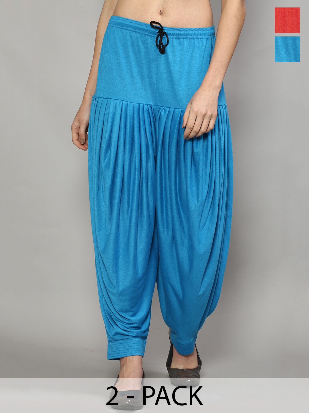 

Jinfo Women Pack Of 2 Loose Fit Patiala, Red