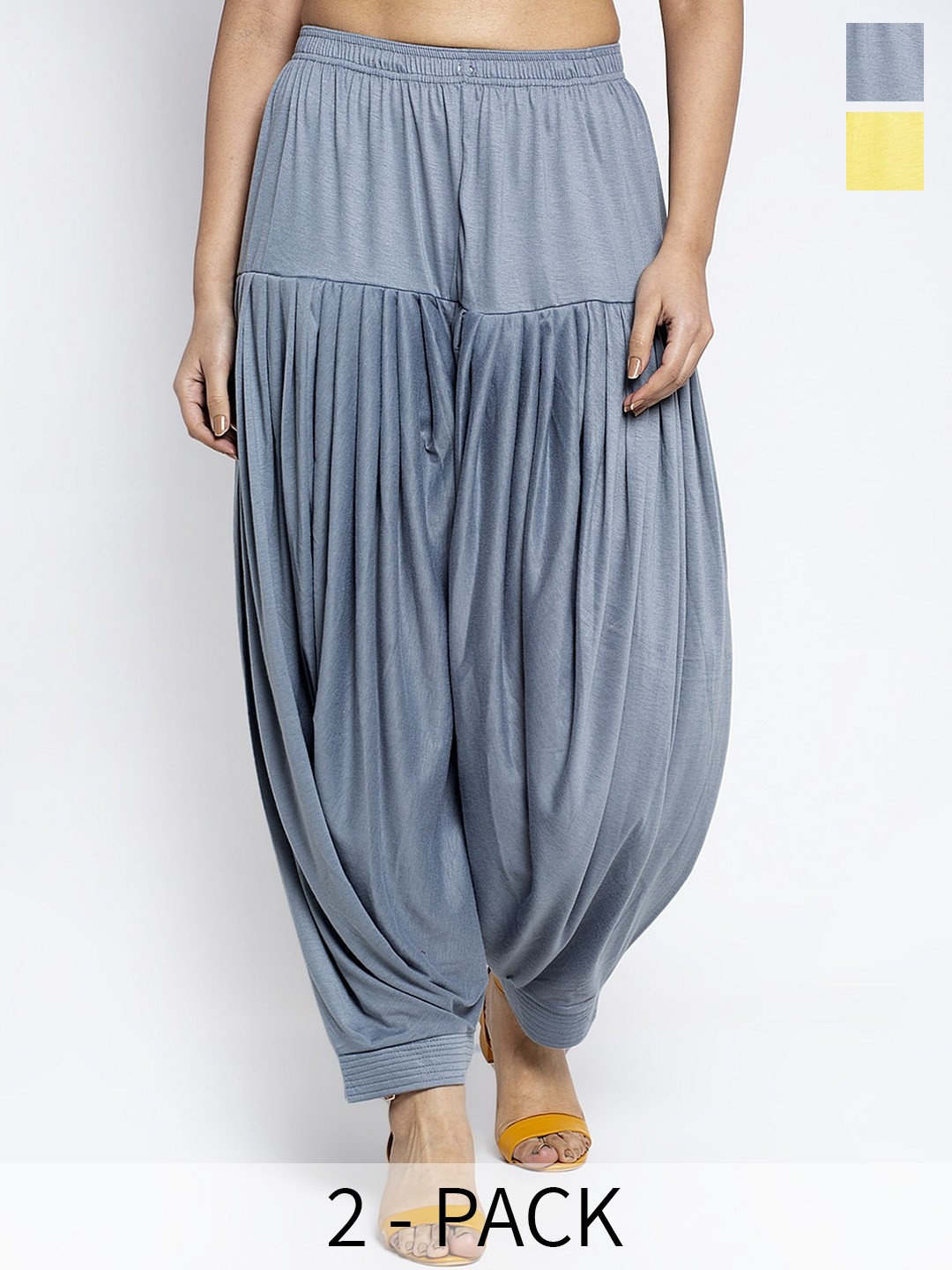 

Jinfo Women Pack Of 2 Loose Fit Patiala, Grey