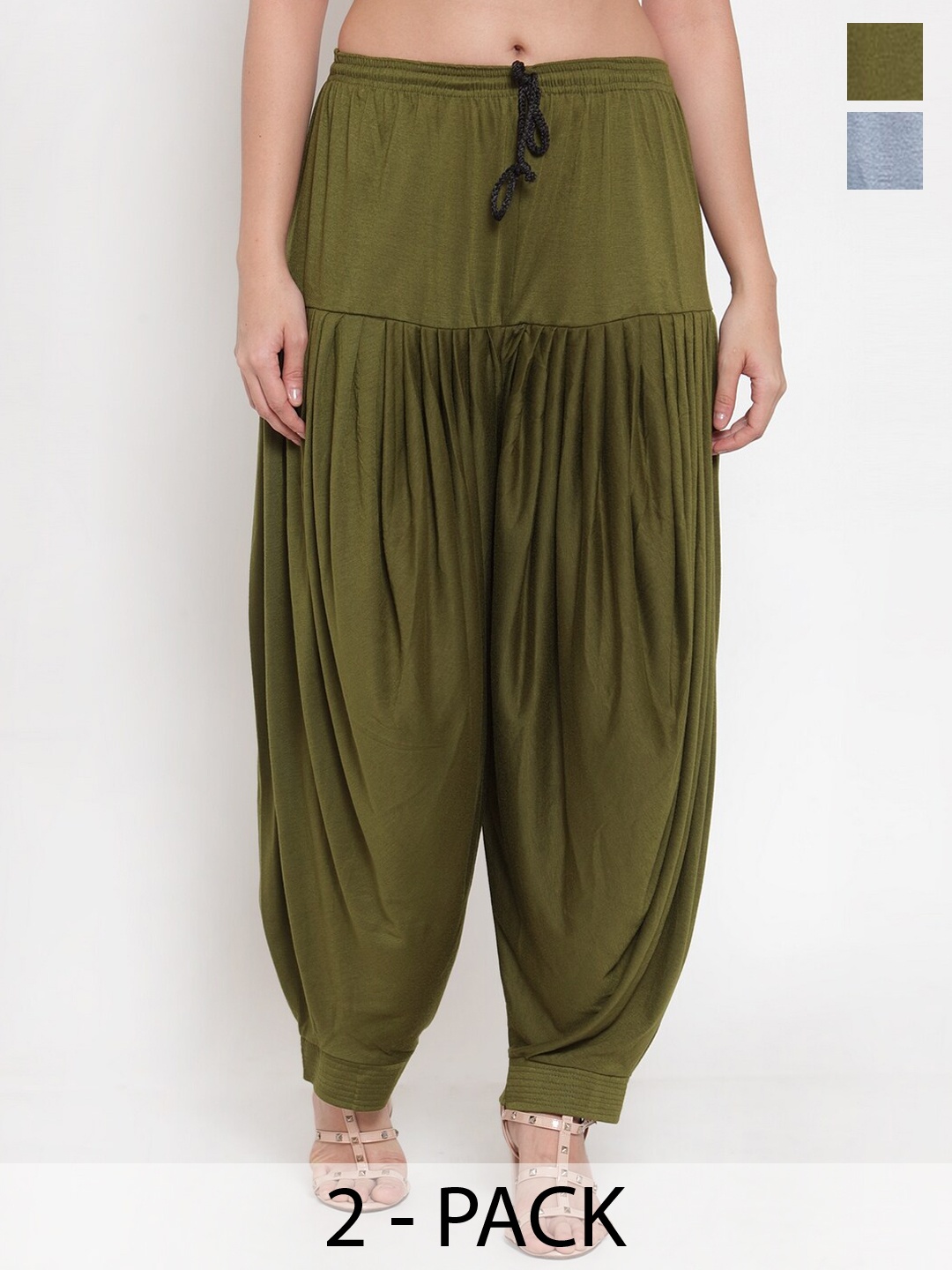 

Jinfo Women Pack Of 2 Loose Fit Patiala, Grey