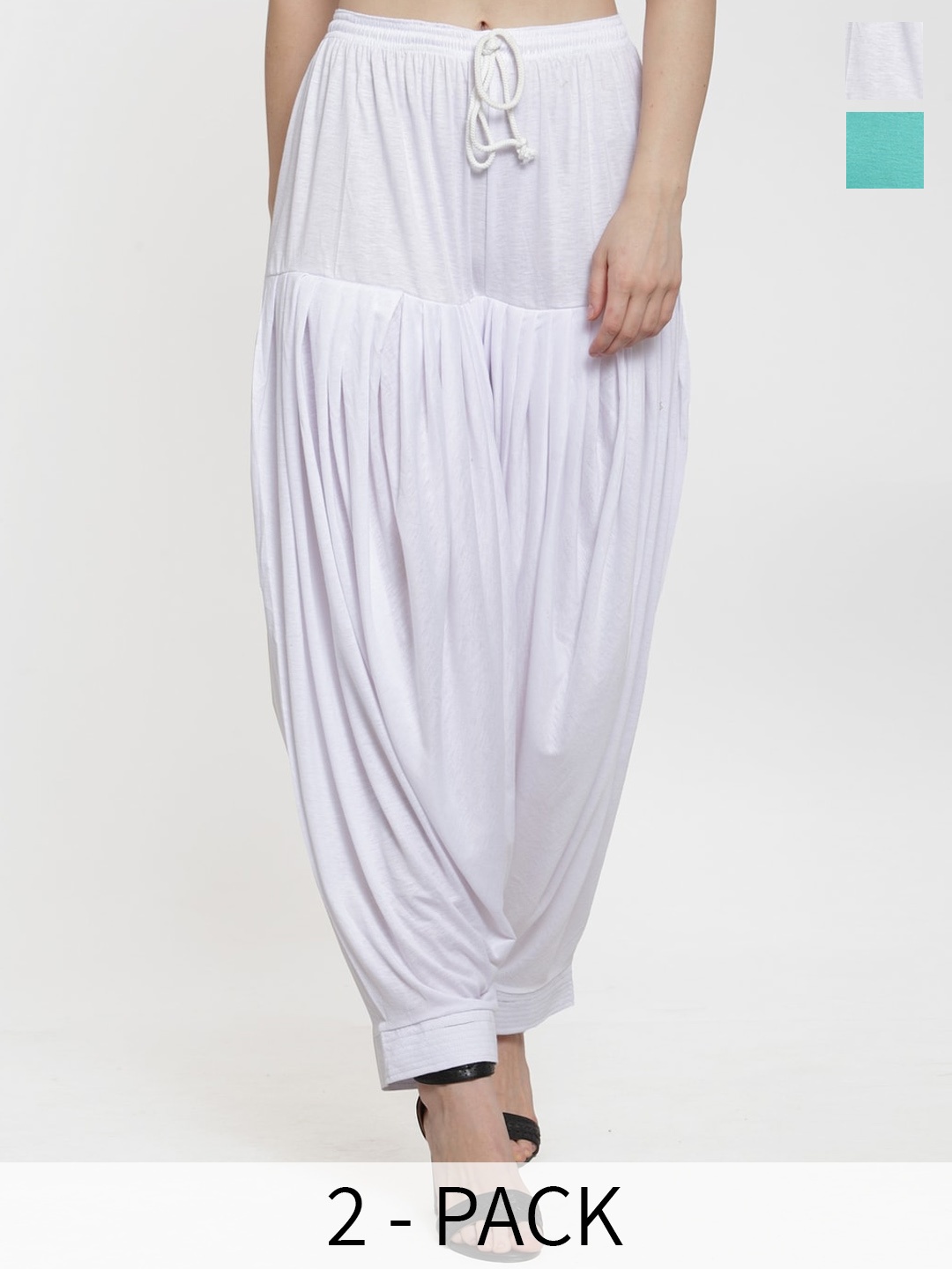

Jinfo Women Pack Of 2 Loose Fit Patiala, White