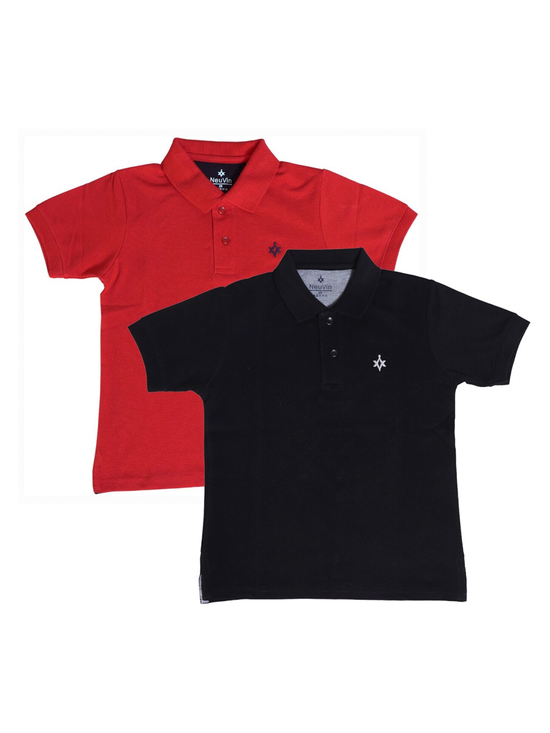 

BAESD Boys Pack of 2 Cotton Short Sleeves Polo Collar Pockets T-shirts, Red