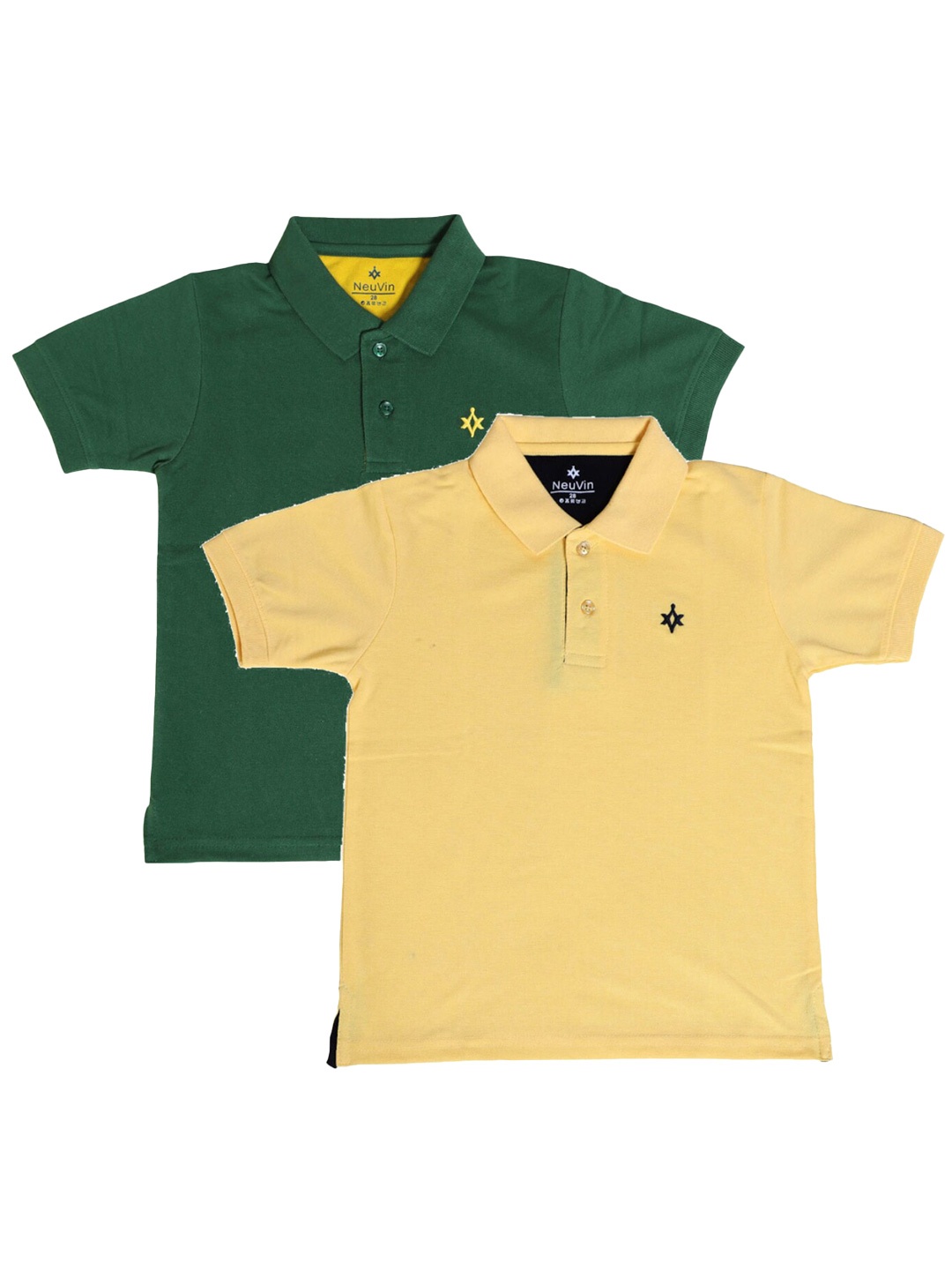 

BAESD Boys Pack of 2 Polo Collar Cotton T-shirts, Yellow