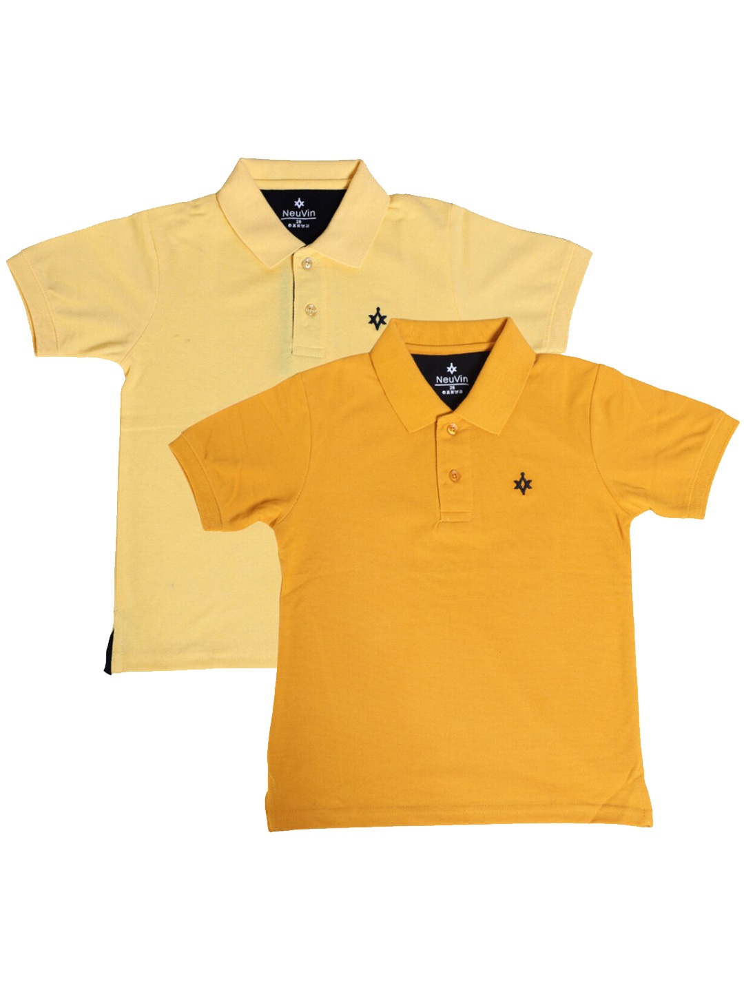 

BAESD Boys Pack of 2 Polo Collar Cotton T-shirts, Yellow