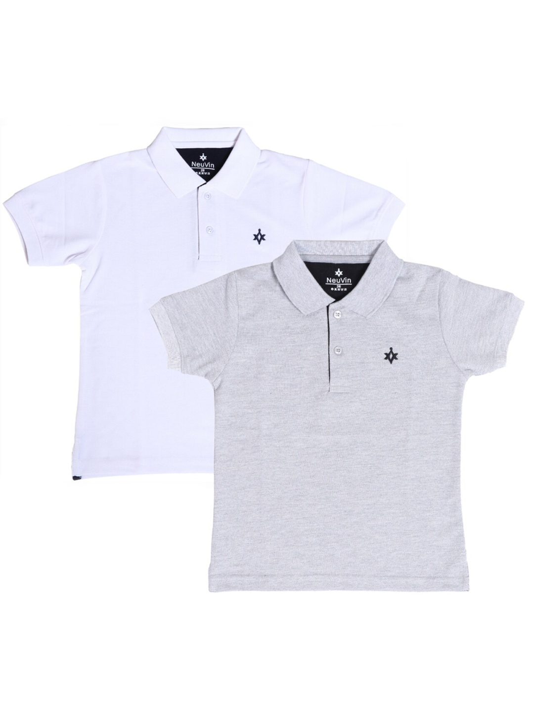 

BAESD Boys Pack Of 2 Polo Collar Cotton T-shirt, White