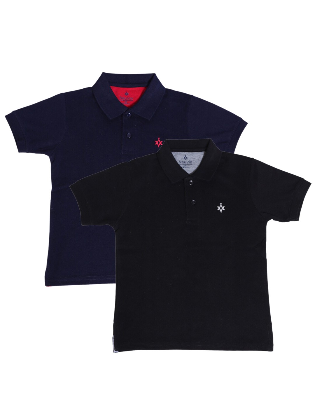 

BAESD Boys Pack of 2 Polo Collar Cotton T-shirts, Navy blue