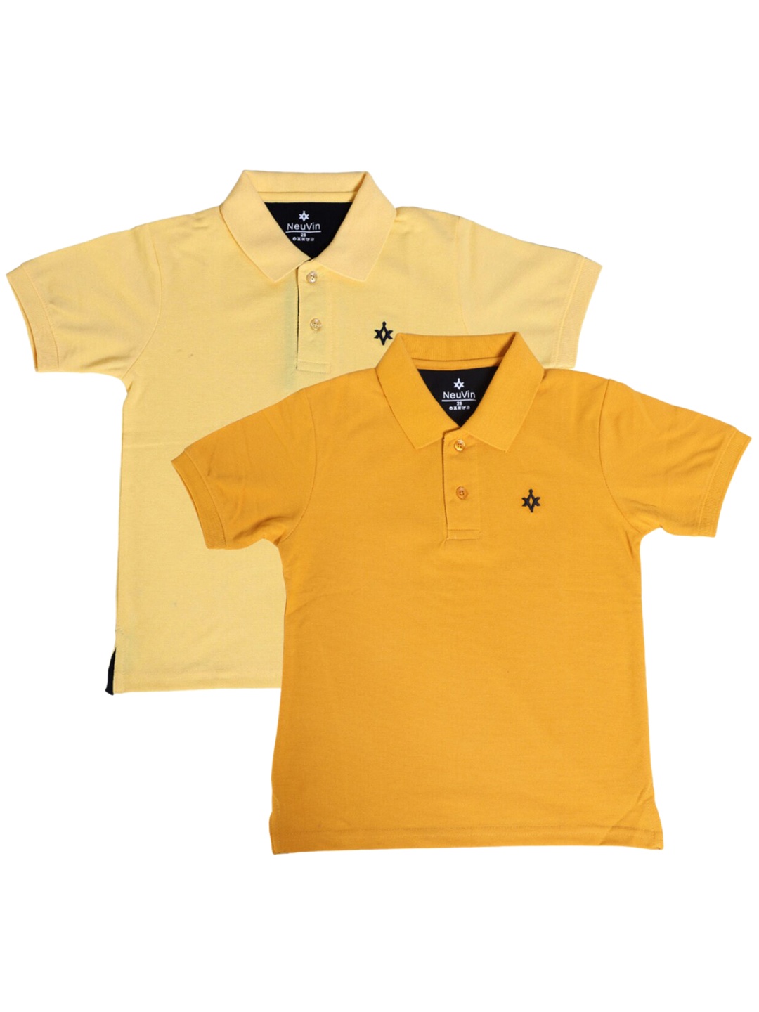 

BAESD Boys Pack of 2 Polo Collar Cotton T-shirts, Yellow