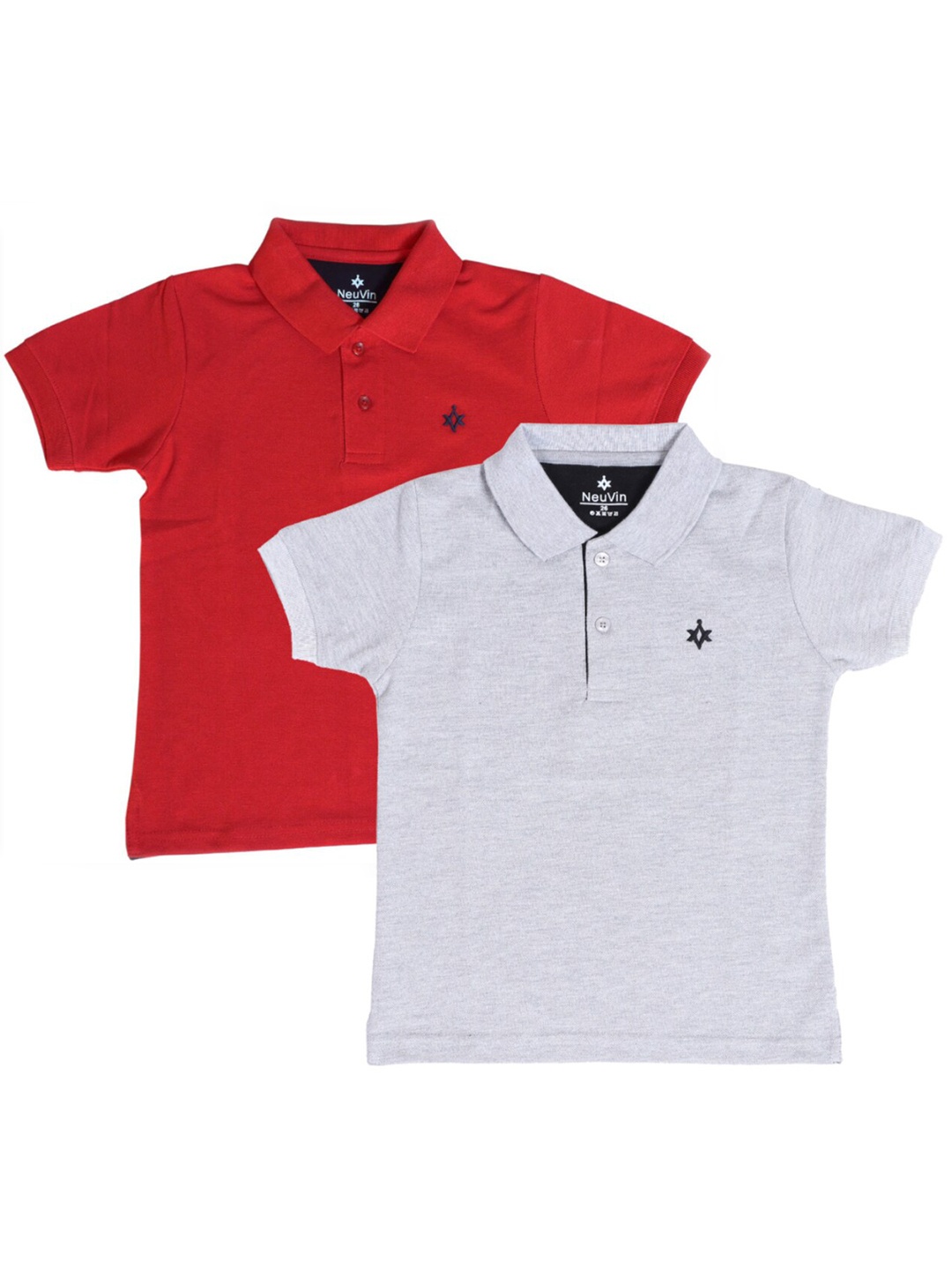 

BAESD Boys Pack of 2 Polo Collar Cotton T-shirts, Red