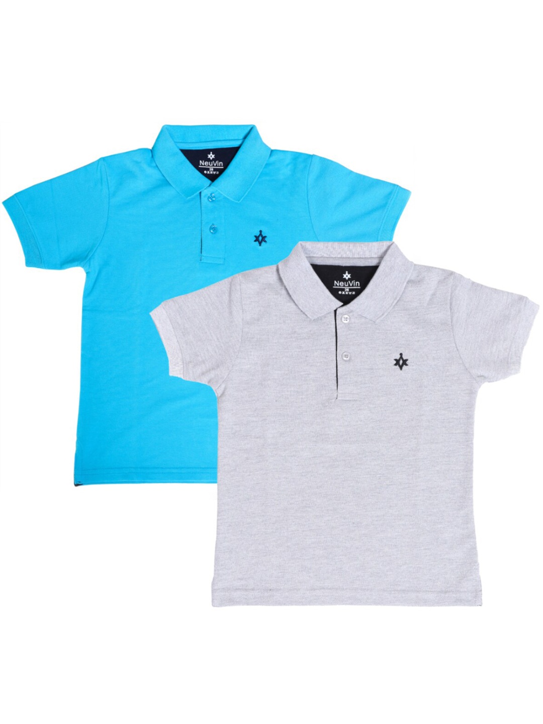 

BAESD Boys Pack of 2 Polo Collar Cotton T-shirts, Blue